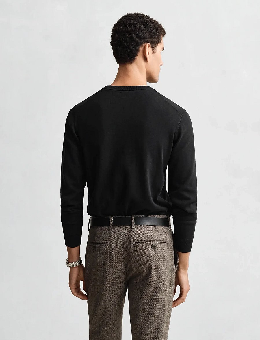 Gant - CLASSIC COTTON C-NECK - rund hals - black - 3
