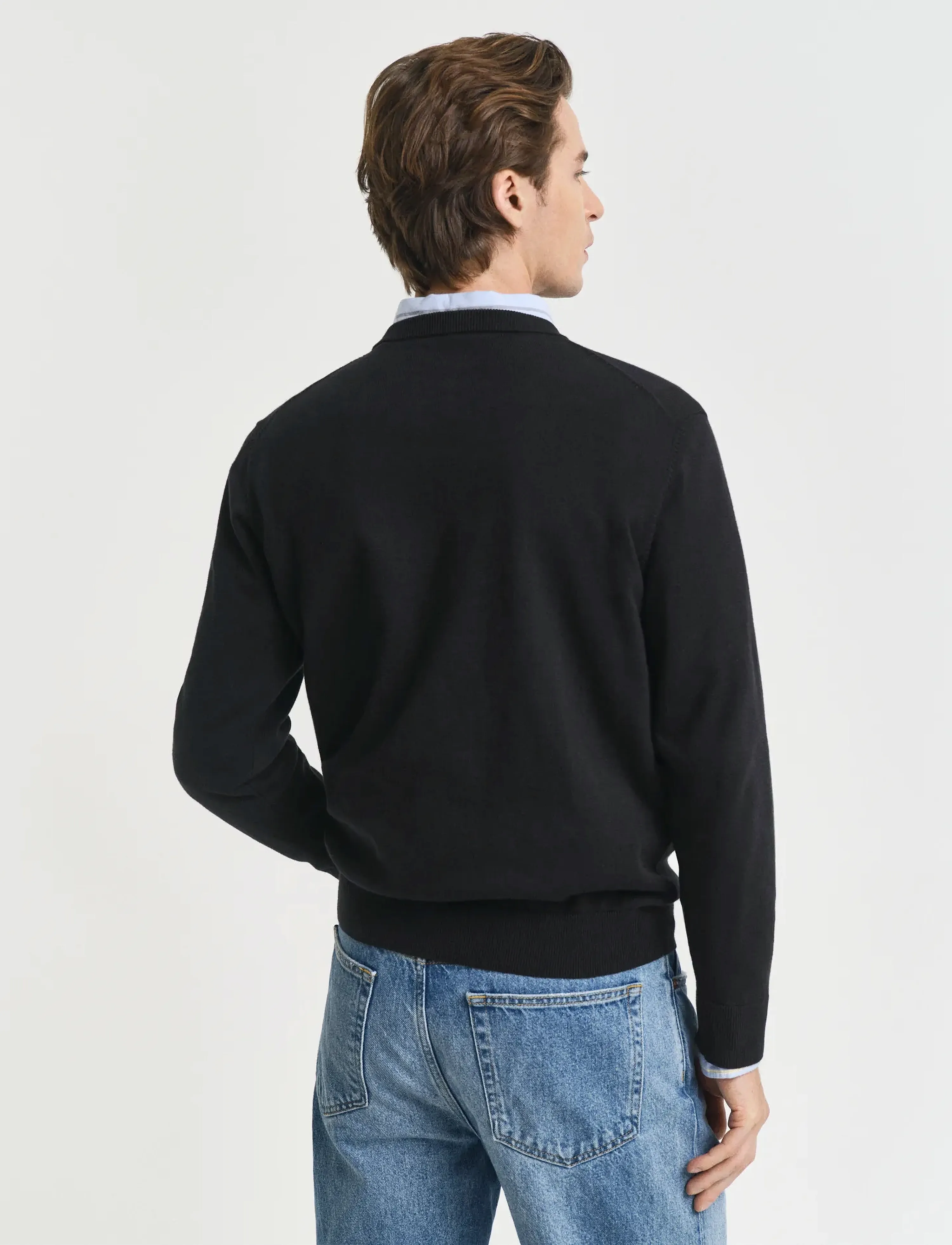 Gant CLASSIC COTTON C-NECK - Knitwear - BLACK / black