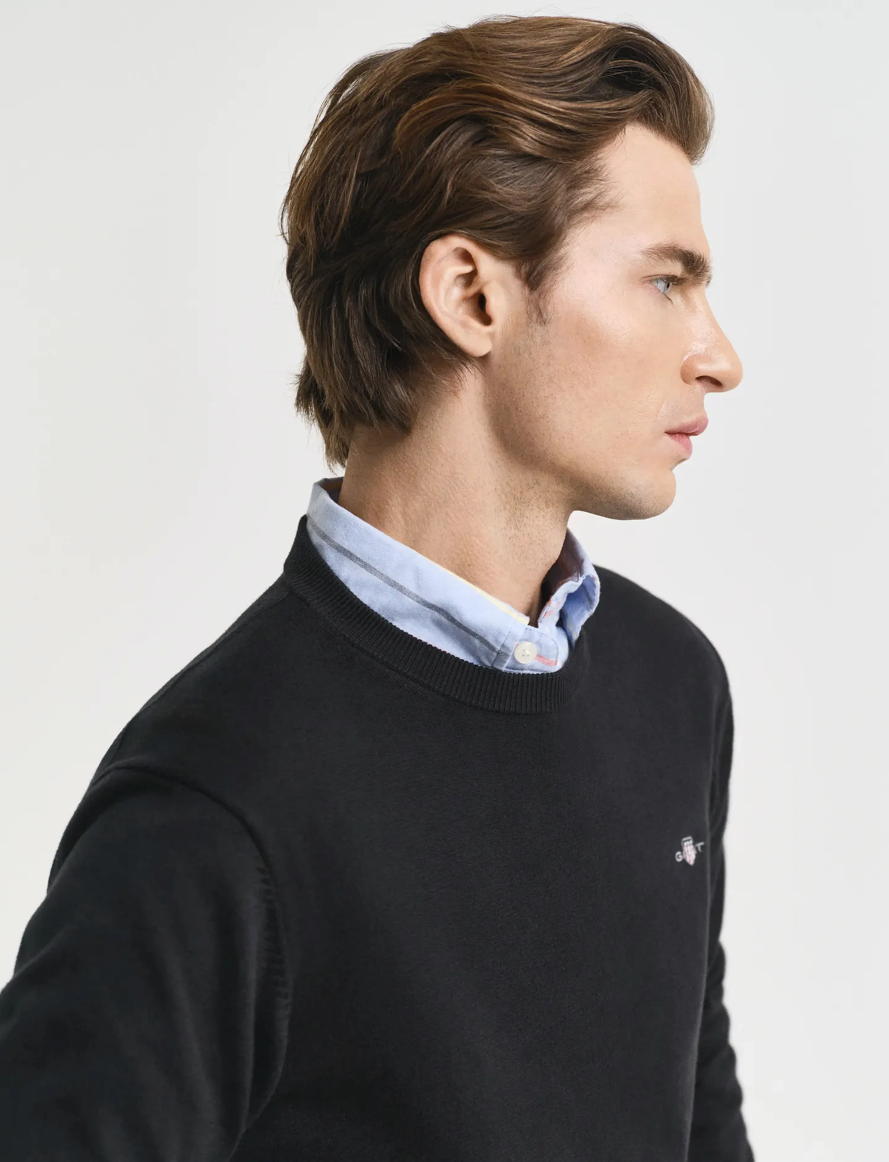 Gant Classic Cotton C-Neck långärmade t-shirts herr – bild 7