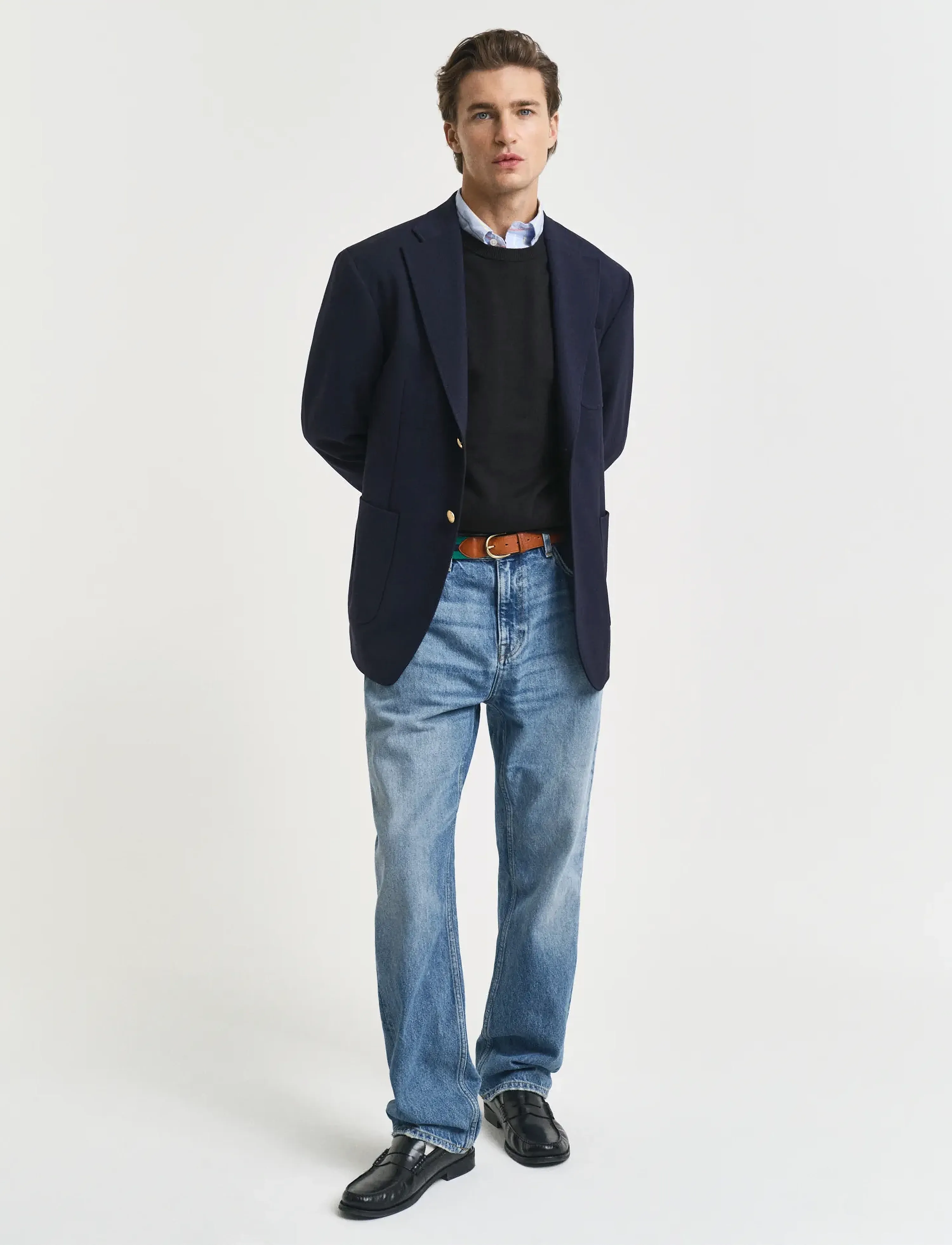Gant Classic Cotton C-Neck långärmade t-shirts herr – bild 8