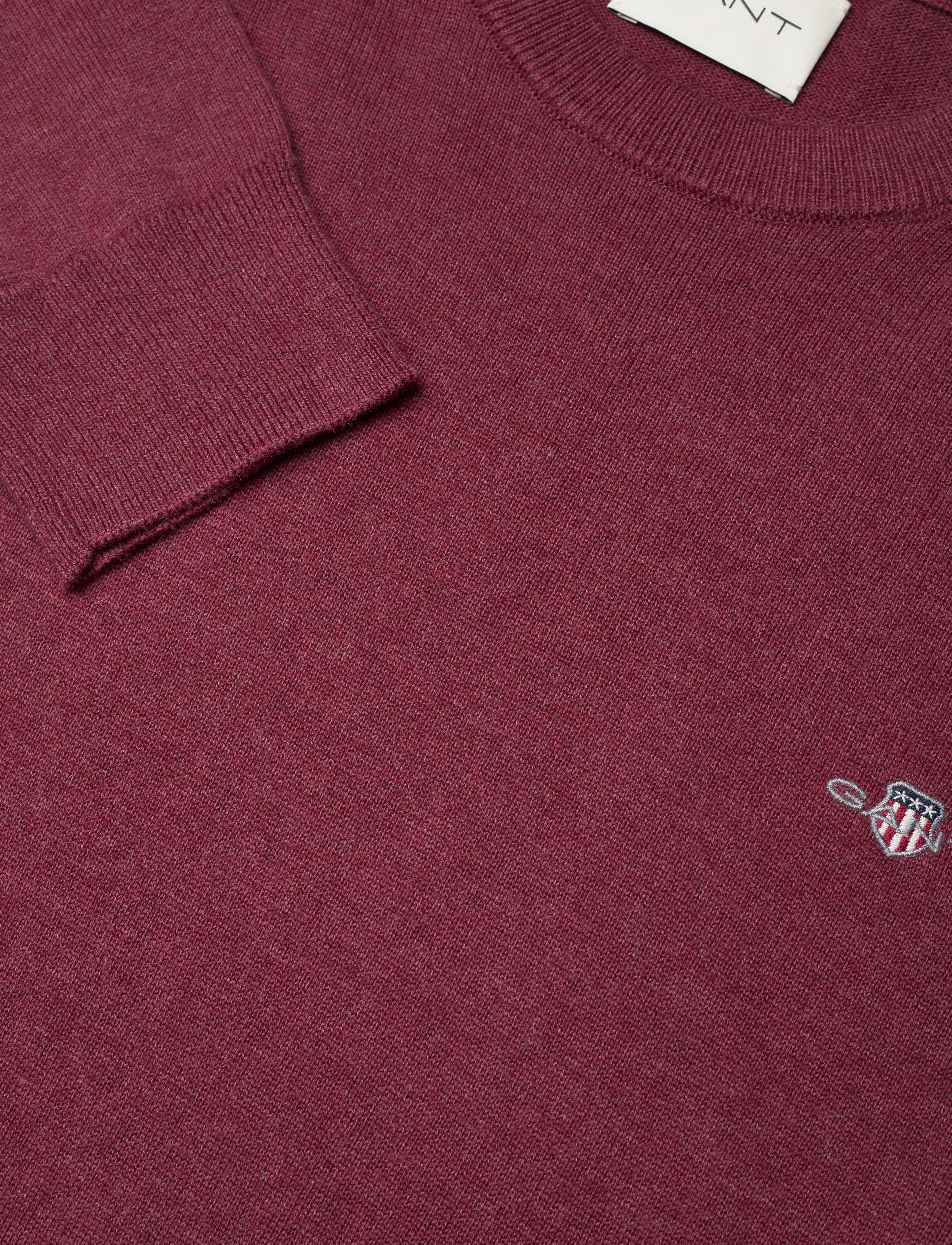 Gant - CLASSIC COTTON C-NECK - trøjer - bordeaux melange - 2
