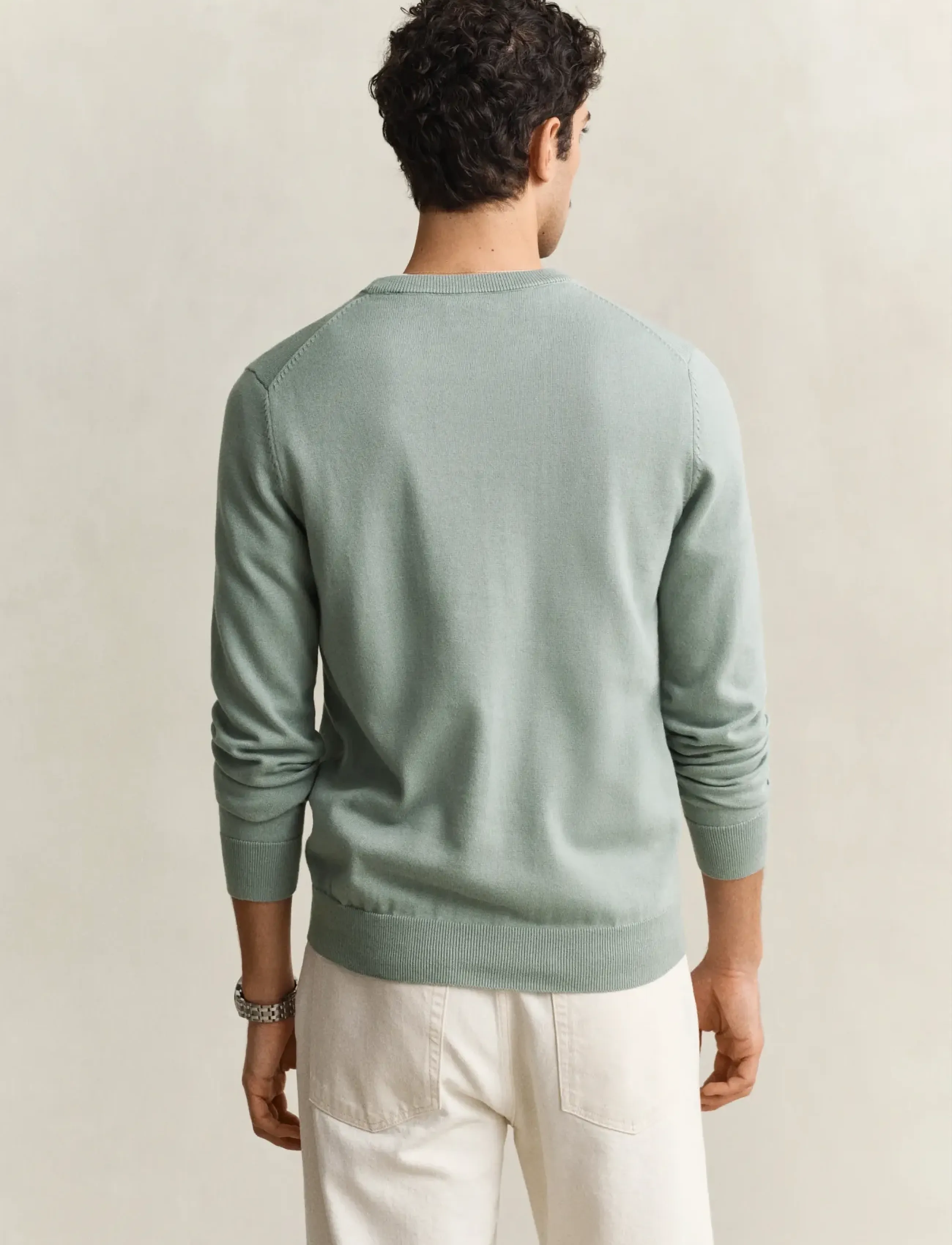 Gant - CLASSIC COTTON C-NECK - Ümmarguse kaelusega kudumid - ceramic grey - 3