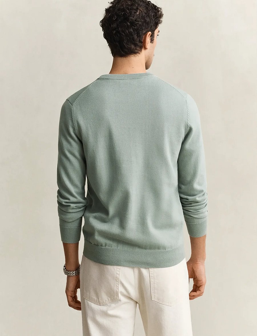 Gant - CLASSIC COTTON C-NECK - džemperi ar apaļu kakla izgriezumu - ceramic grey - 3