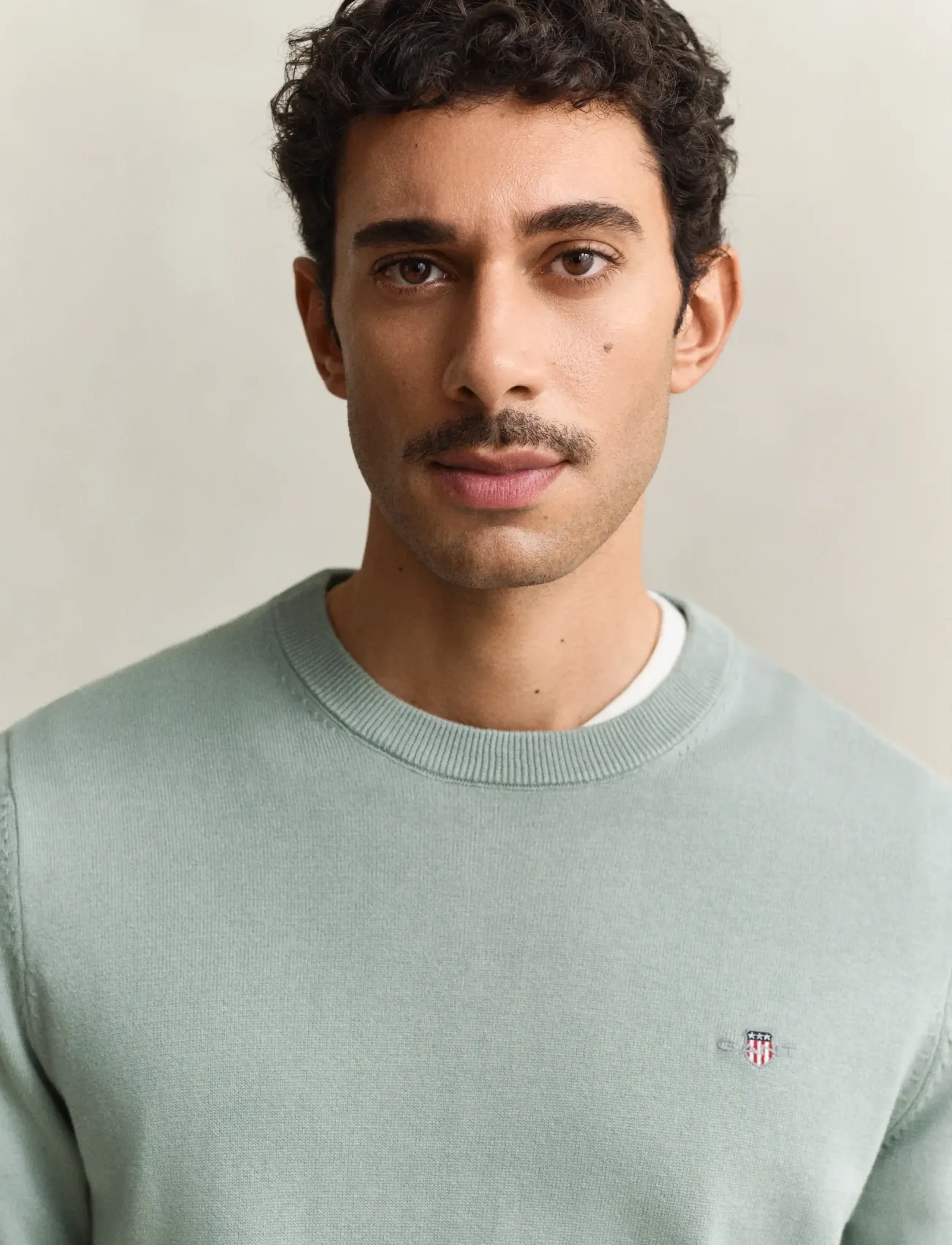 Gant - CLASSIC COTTON C-NECK - Ümmarguse kaelusega kudumid - ceramic grey - 4