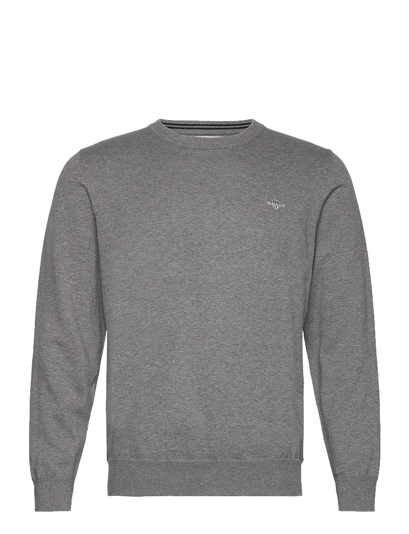 GANT - CLASSIC COTTON C-NECK - rund hals - dark grey melange - 1