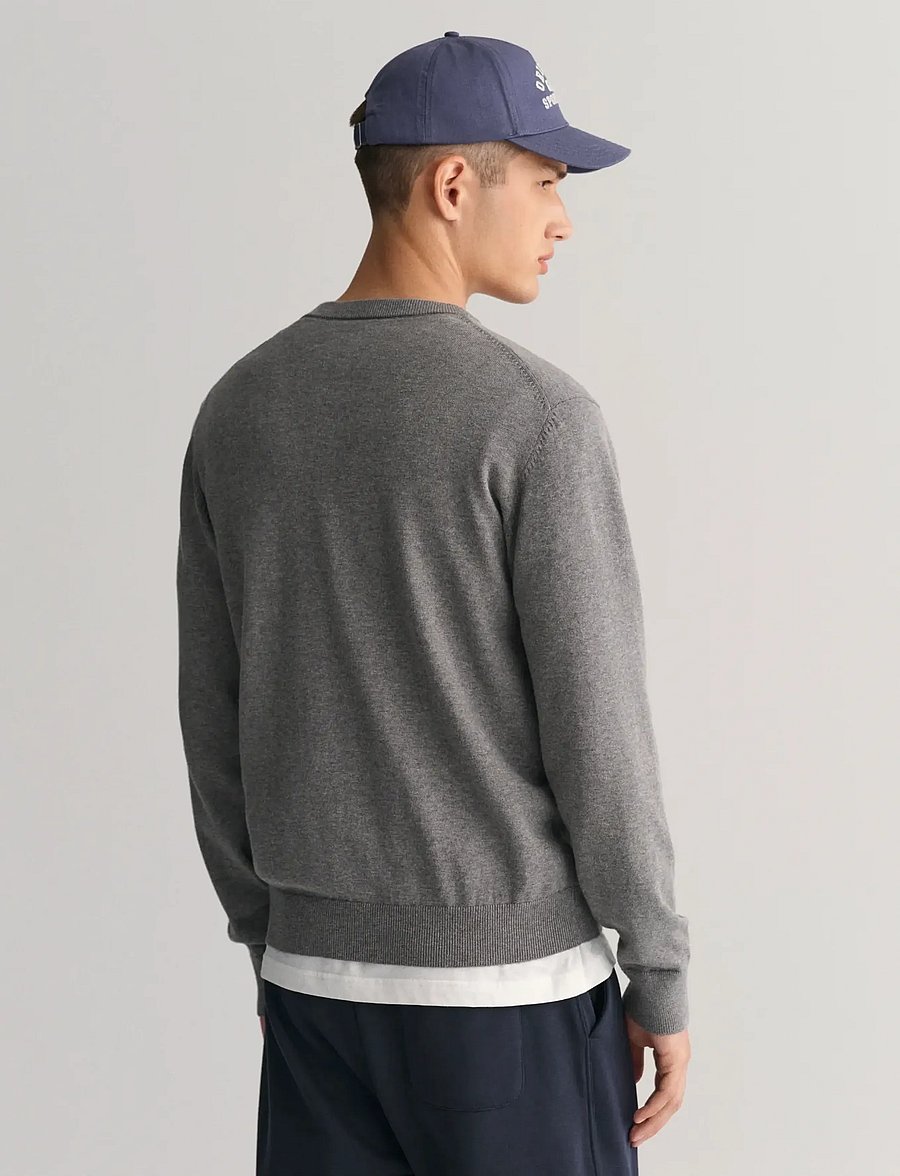 Gant - CLASSIC COTTON C-NECK - rundhals - dark grey melange - 3