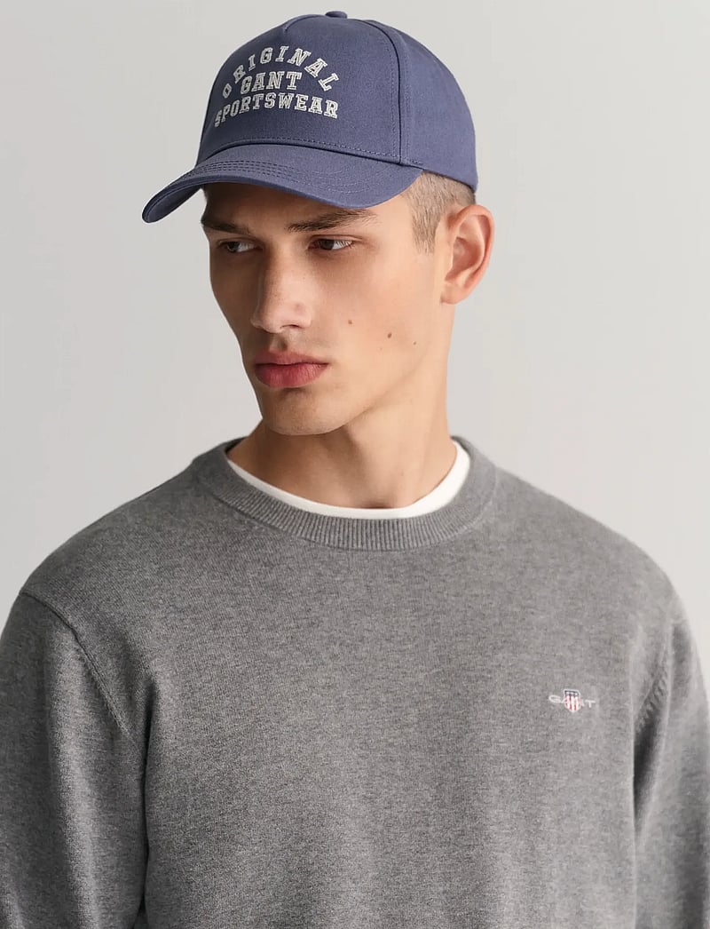 GANT - CLASSIC COTTON C-NECK - rund hals - dark grey melange - 4