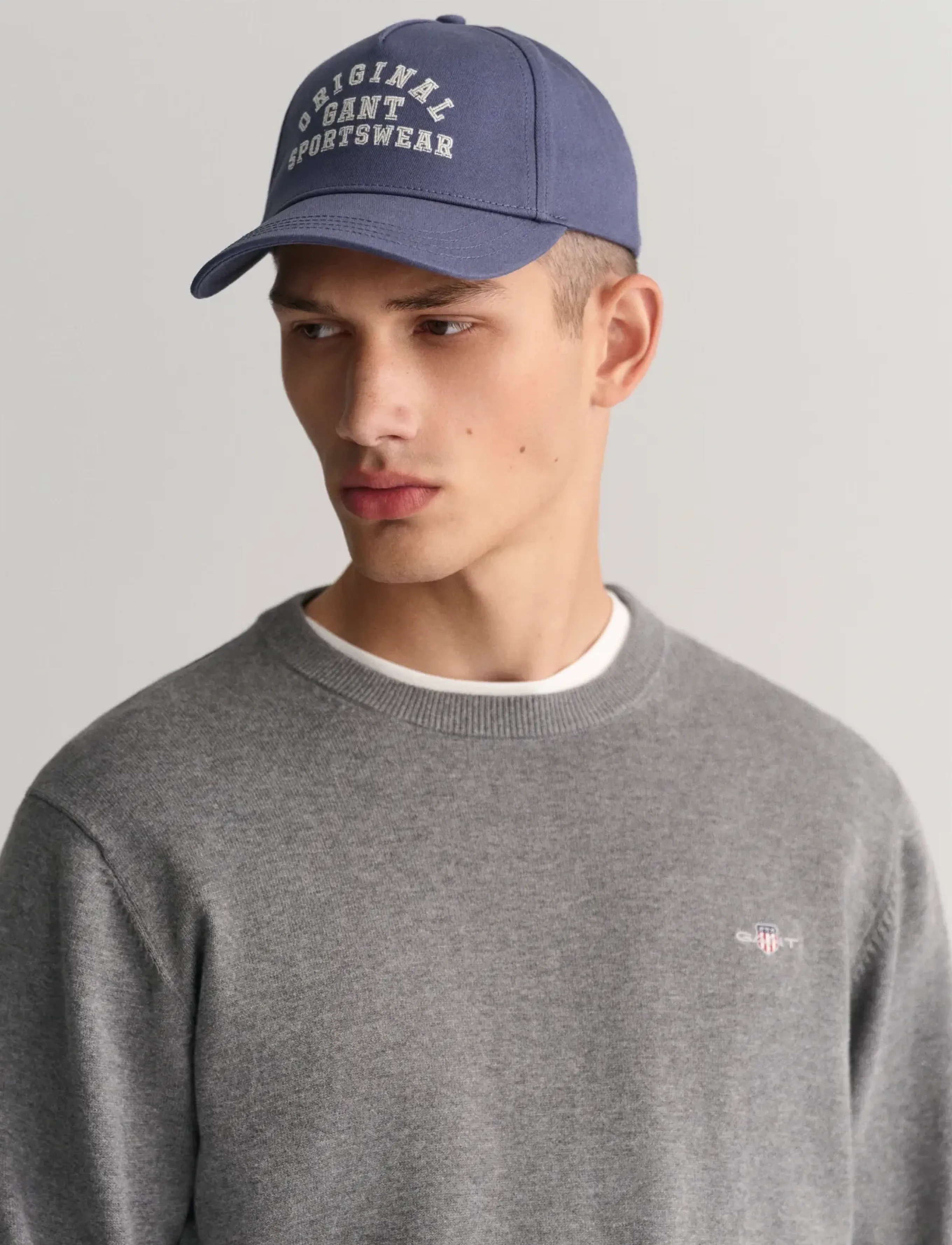 Gant - CLASSIC COTTON C-NECK - round necks - dark grey melange - 4