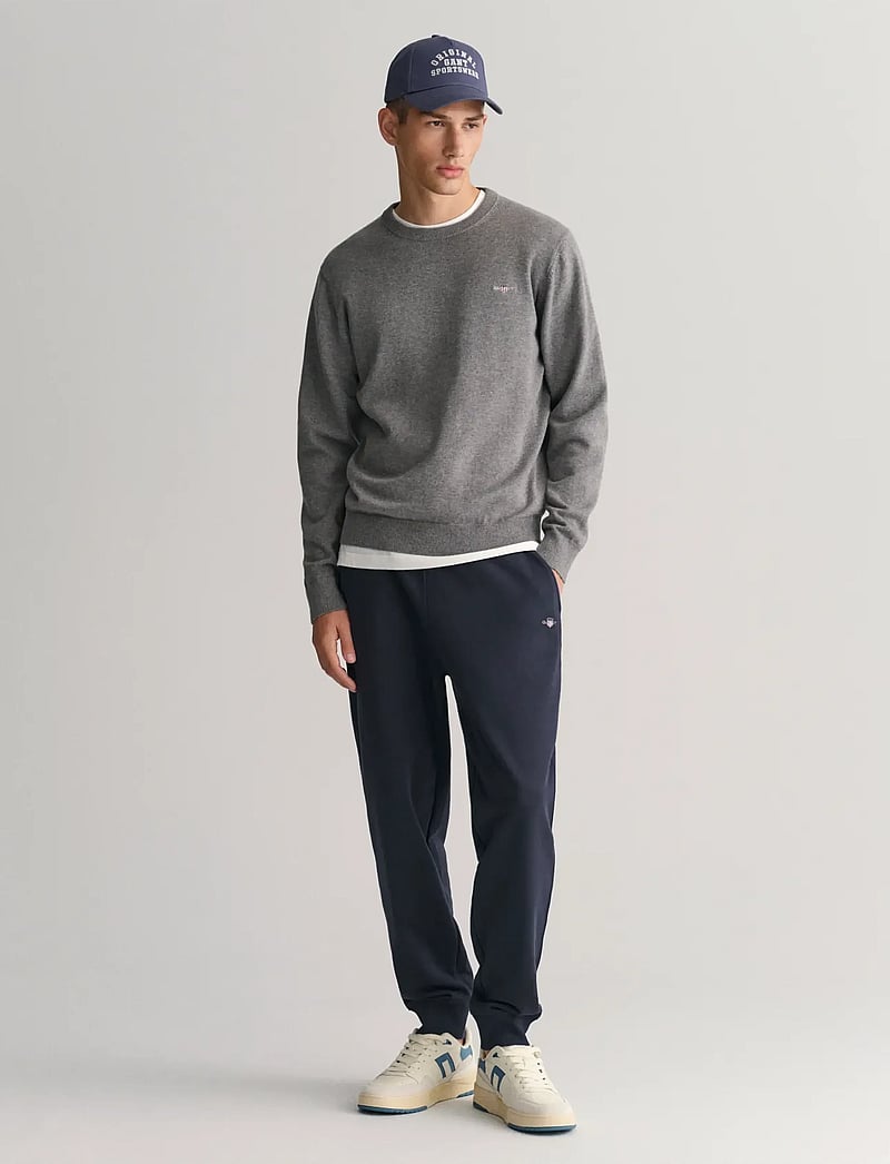 GANT - CLASSIC COTTON C-NECK - rund hals - dark grey melange - 5