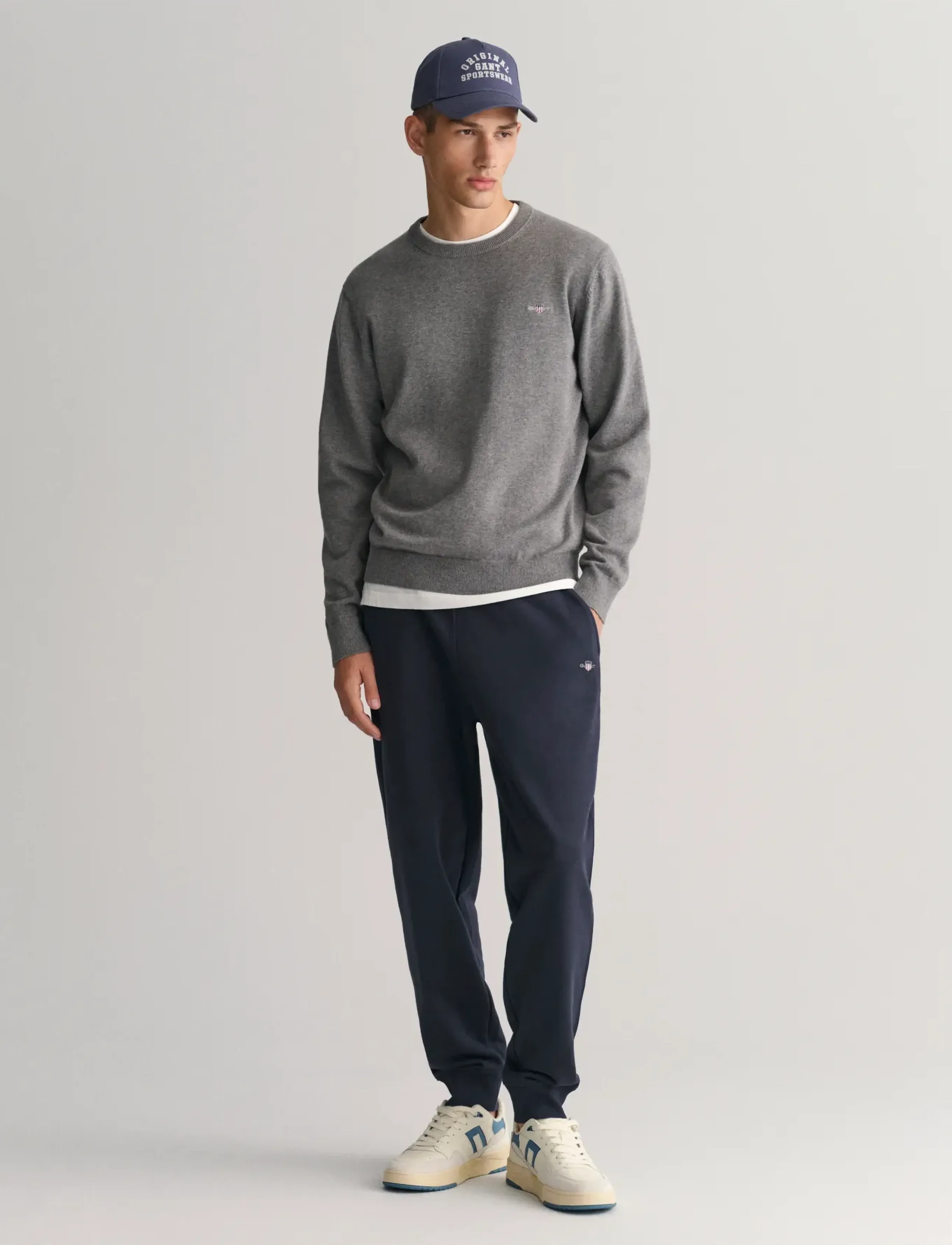 Gant - CLASSIC COTTON C-NECK - round necks - dark grey melange - 5