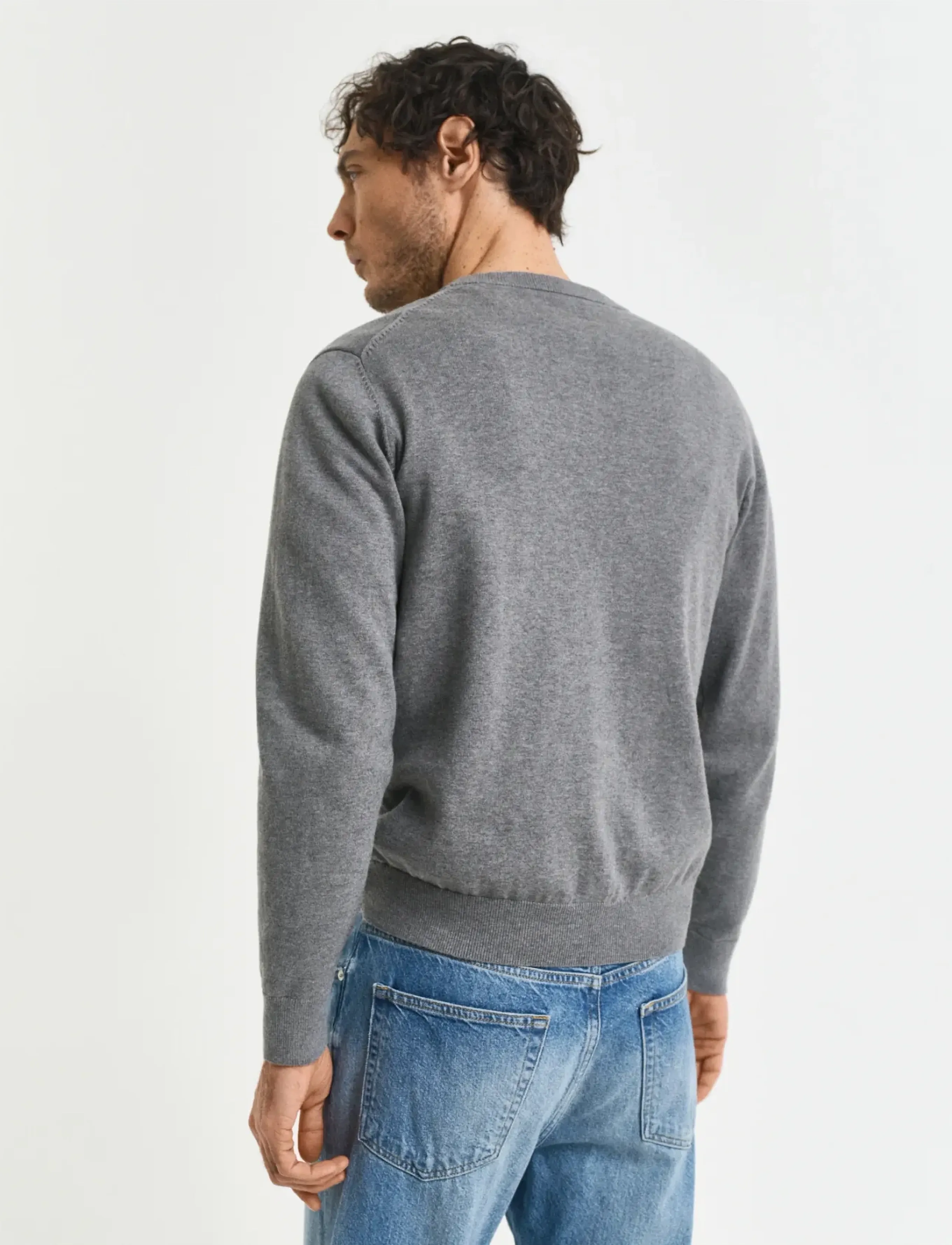 Gant Classic Cotton C-Neck långärmade t-shirts herr – bild 6