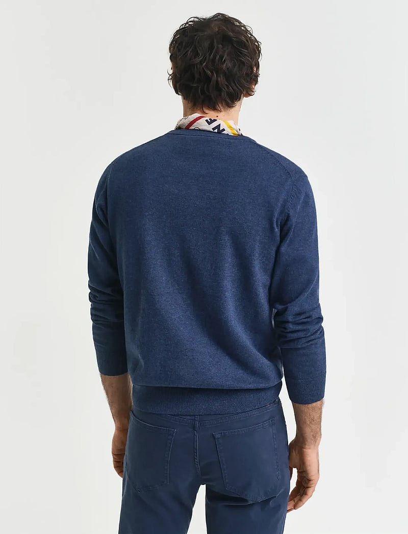GANT - CLASSIC COTTON C-NECK - knitted round necks - dark jeansblue melange - 3