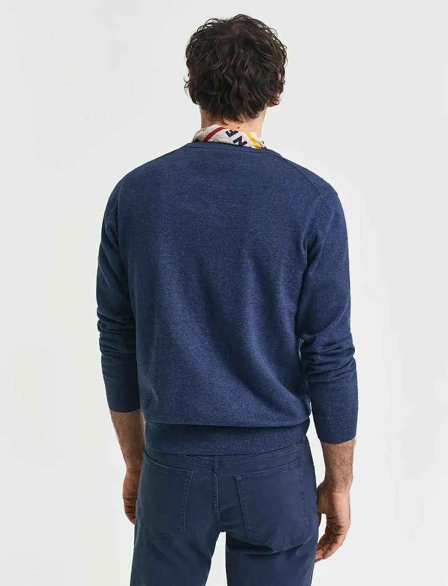 Gant - CLASSIC COTTON C-NECK - rundhals - dark jeansblue melange - 3