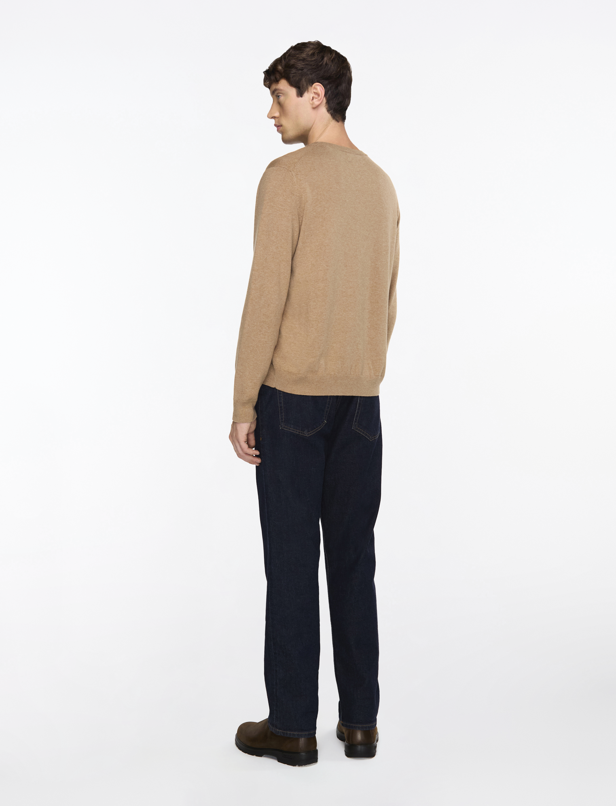 Gant - CLASSIC COTTON C-NECK - round necks - dk. sand melange - 4