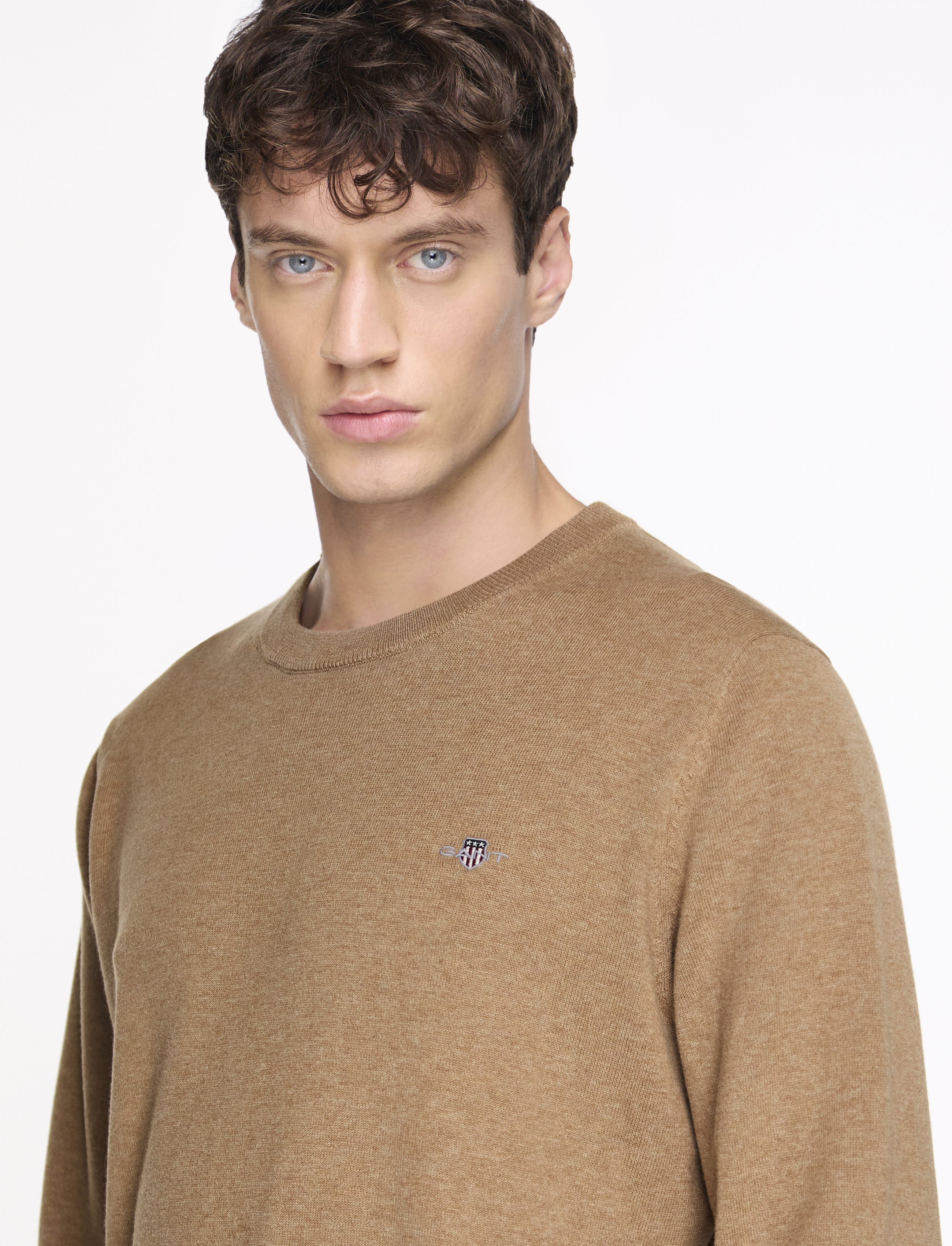 Gant Classic Cotton C-Neck långärmade t-shirts herr – bild 9