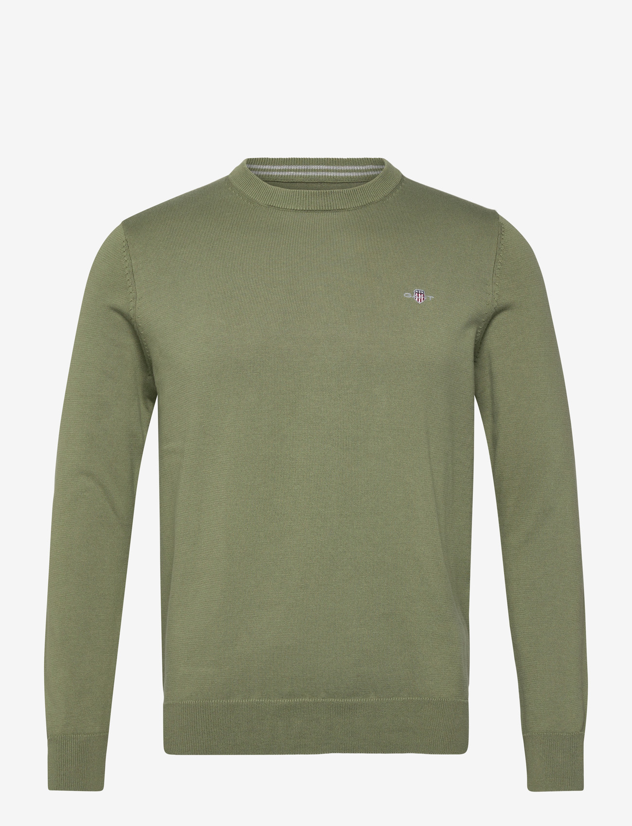 Gant - CLASSIC COTTON C-NECK - rundhals - dry herb green - 1