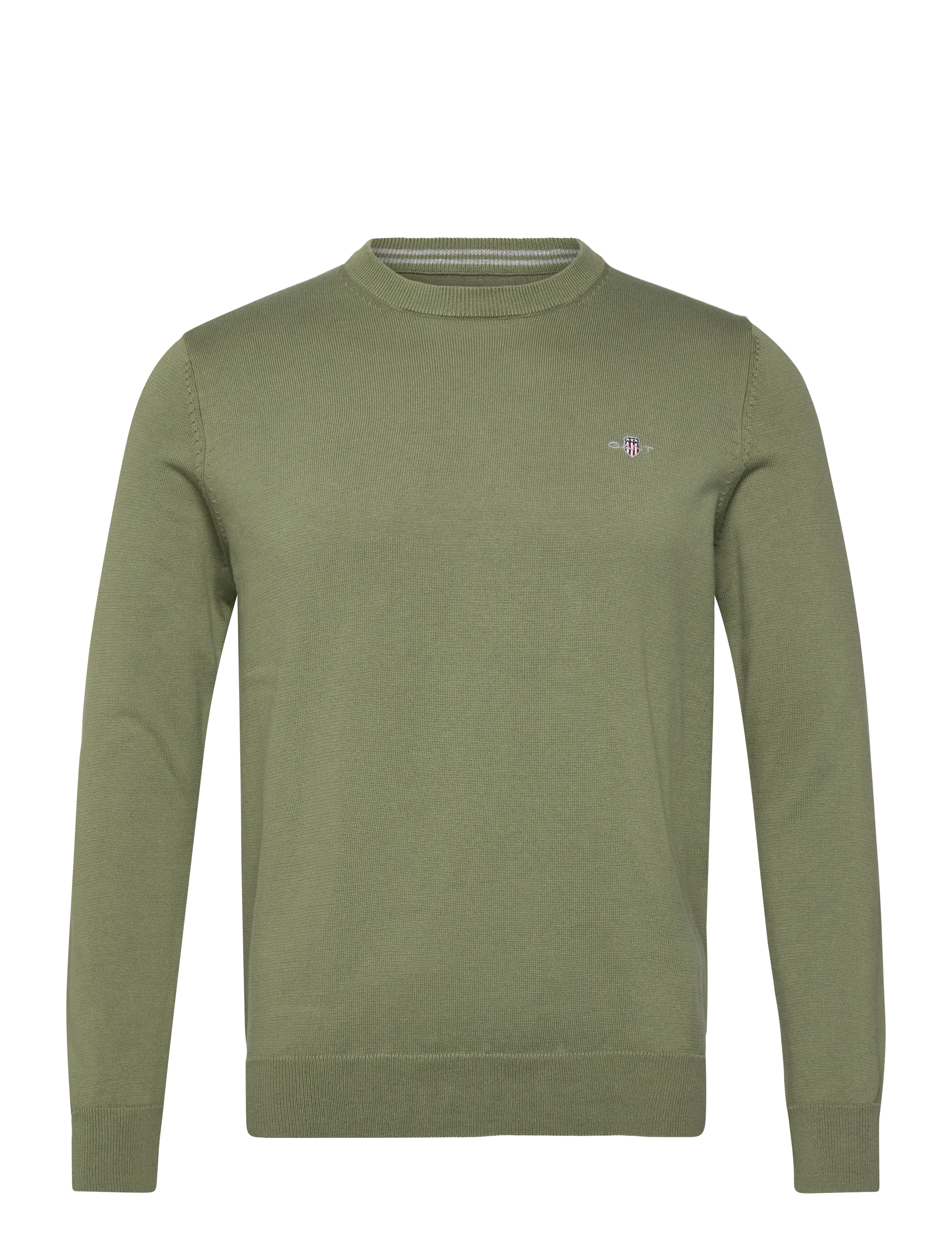 GANT CLASSIC COTTON C-NECK - Ümmarguse kaelusega kudumid - DRY HERB GREEN / khaki/green