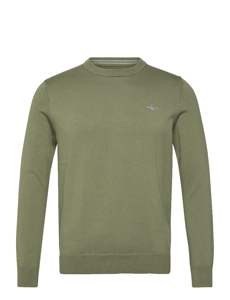 Gant - CLASSIC COTTON C-NECK - round necks - dry herb green - 1