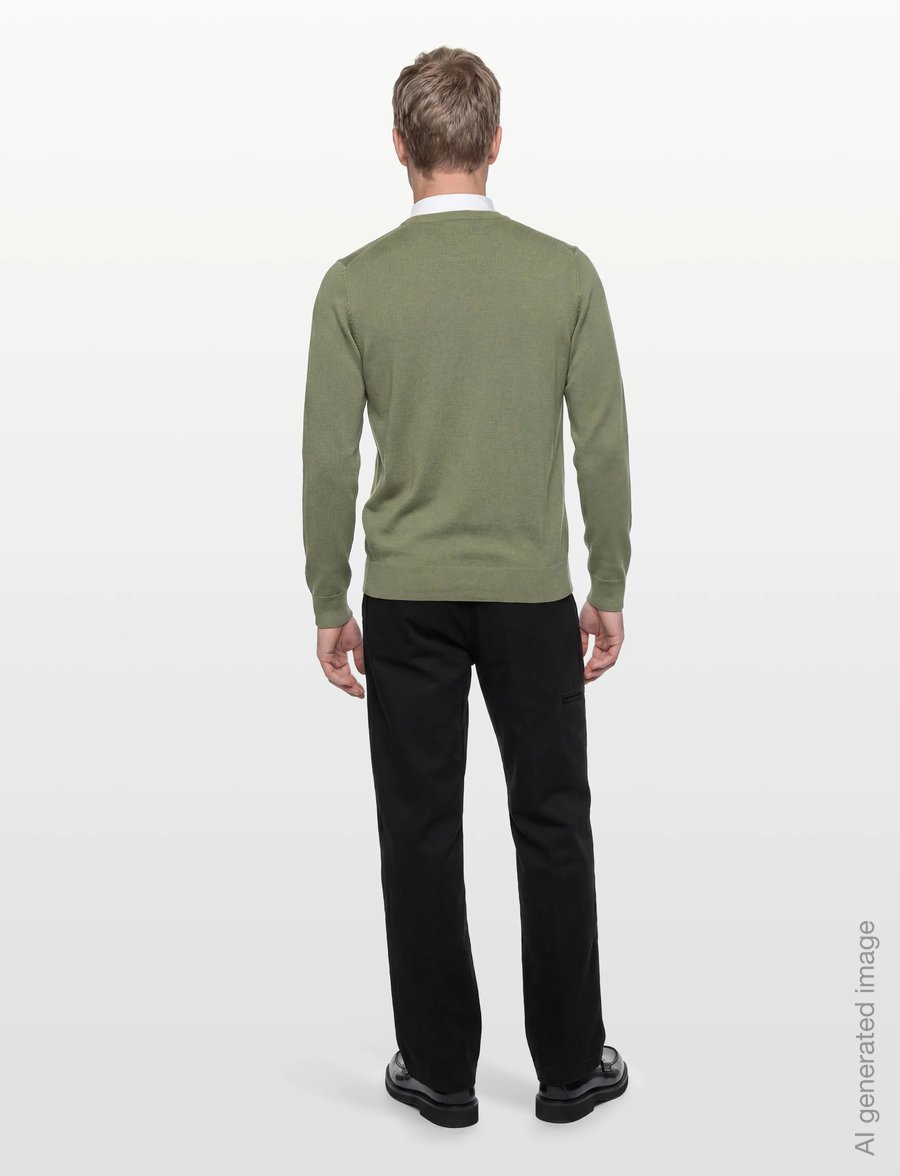 Gant - CLASSIC COTTON C-NECK - round necks - dry herb green - 4