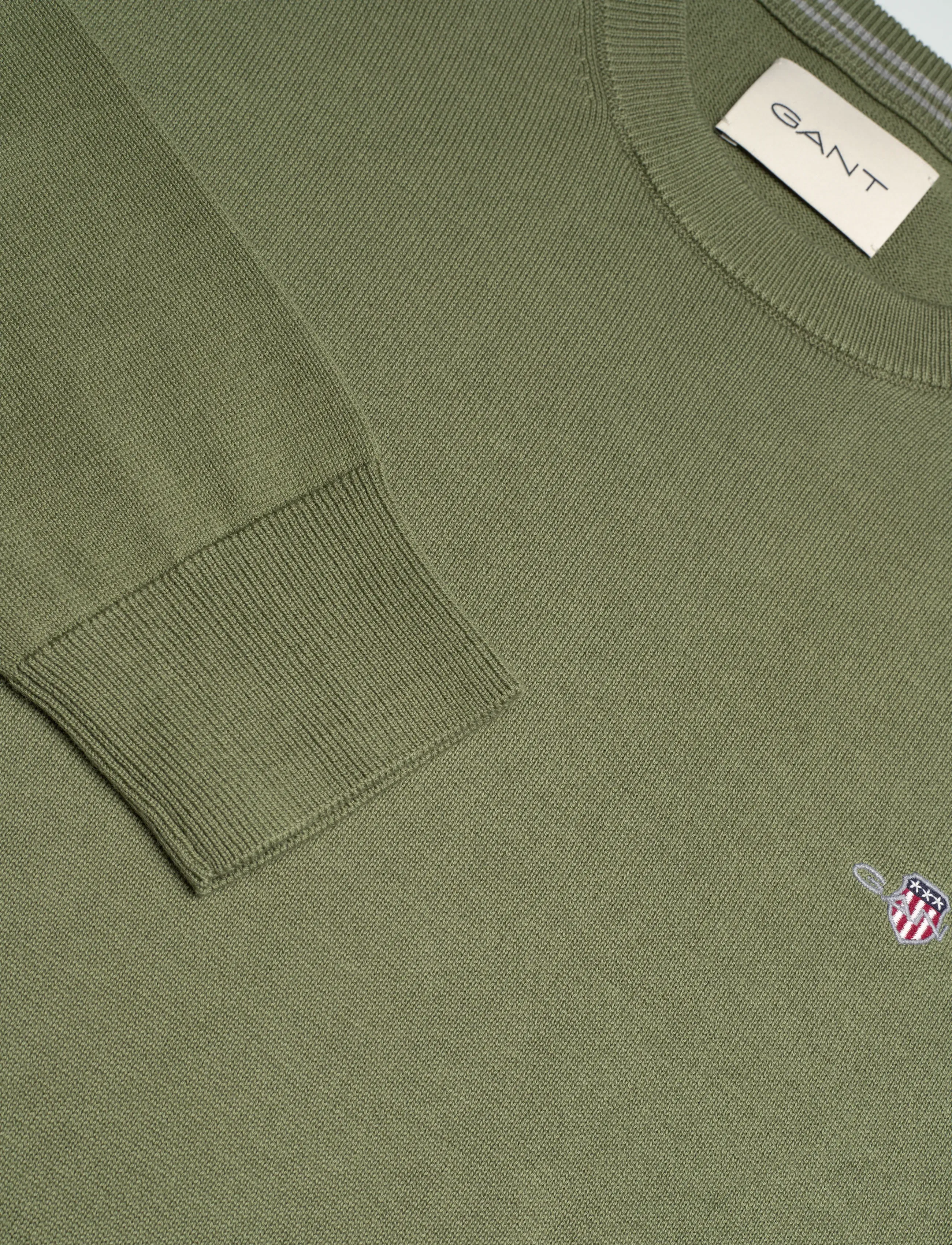 Gant - CLASSIC COTTON C-NECK - rundhals - dry herb green - 5