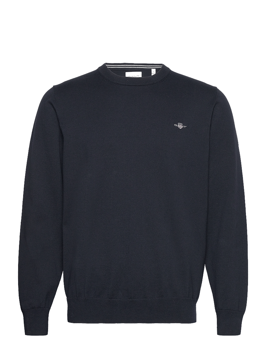 Gant - CLASSIC COTTON C-NECK - Ümara kaelusega - evening blue - 1