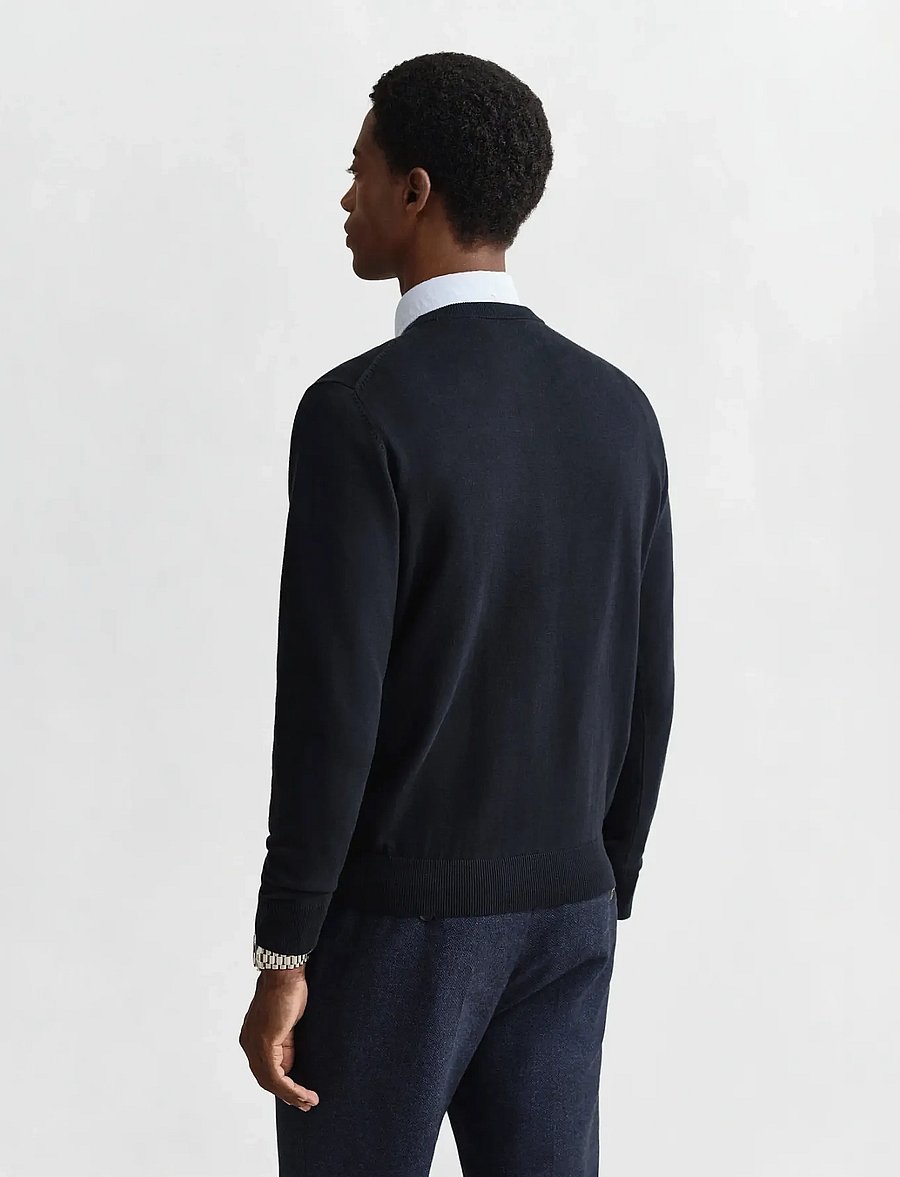 Gant - CLASSIC COTTON C-NECK - Ümara kaelusega - evening blue - 3
