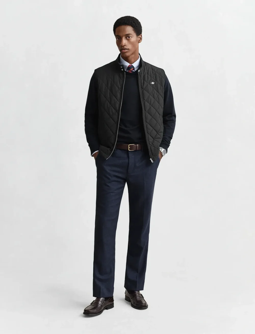 GANT - CLASSIC COTTON C-NECK - knitted round necks - evening blue - 5