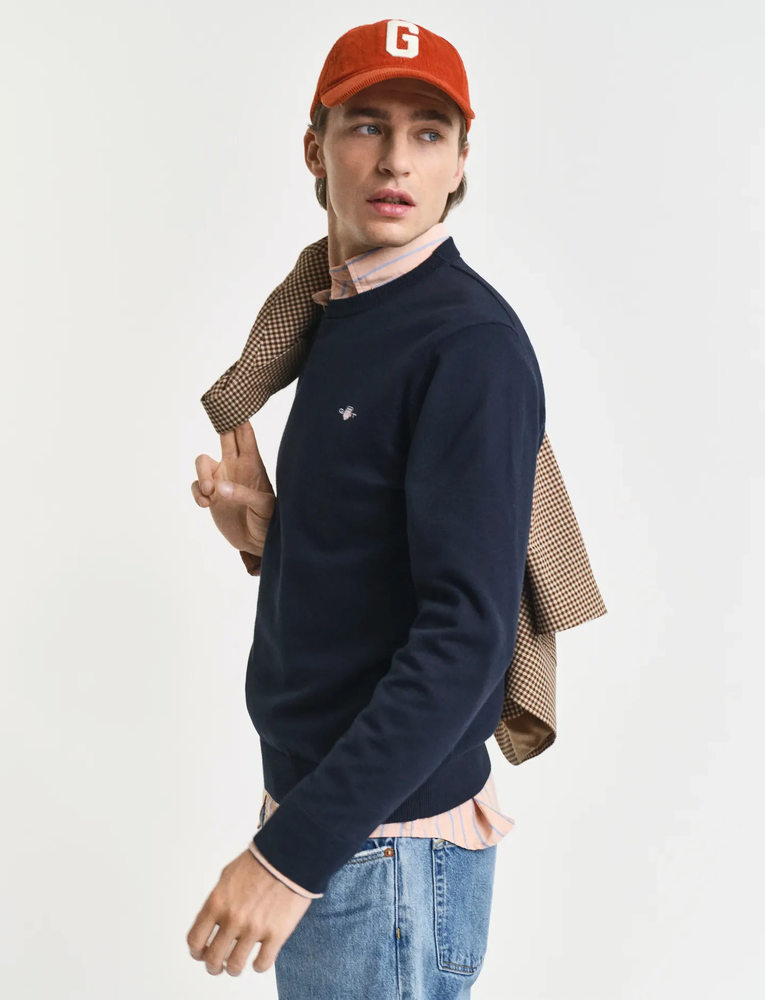 Gant Classic Cotton C-Neck långärmade t-shirts herr – bild 6