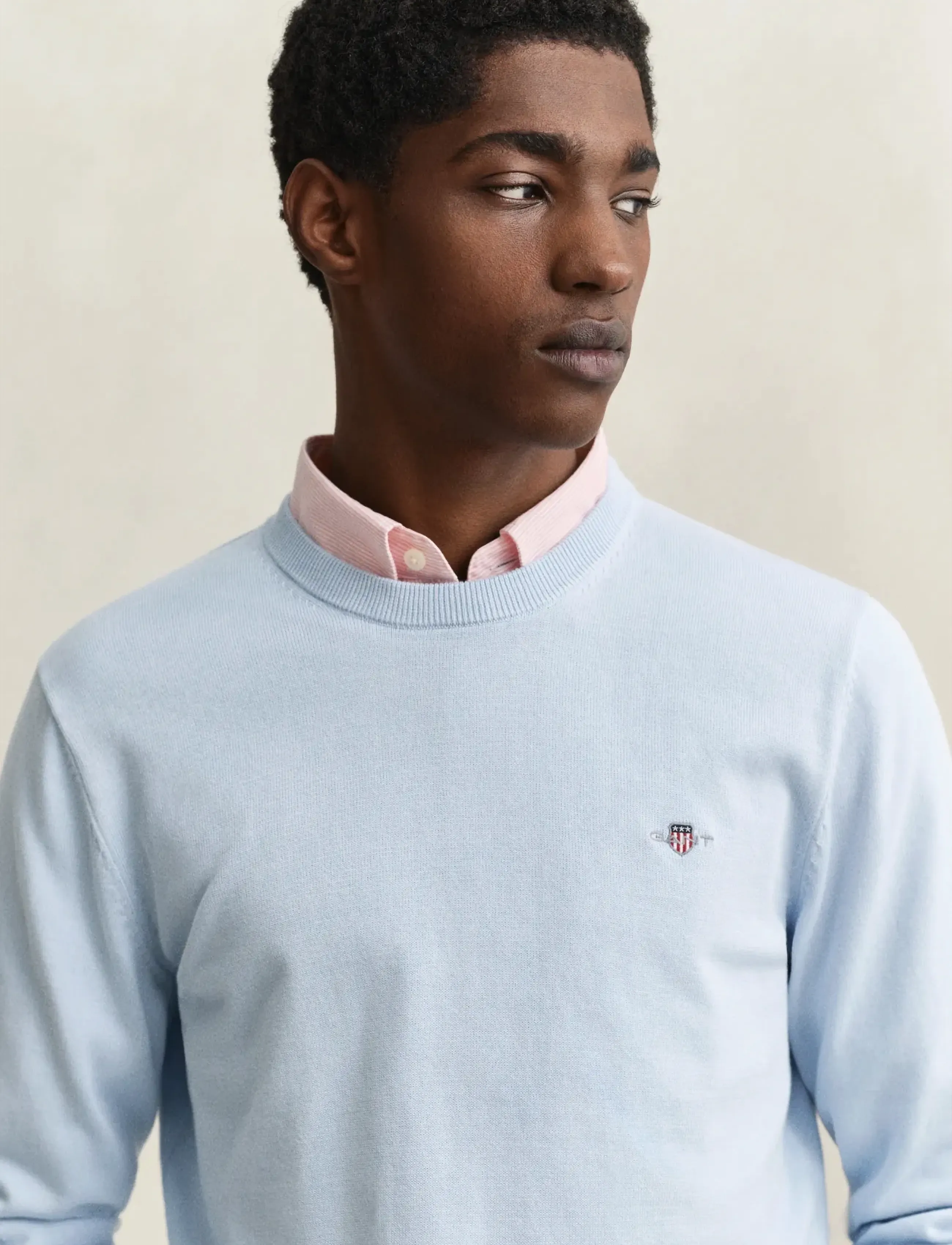 Gant - CLASSIC COTTON C-NECK - round necks - fresh blue - 4