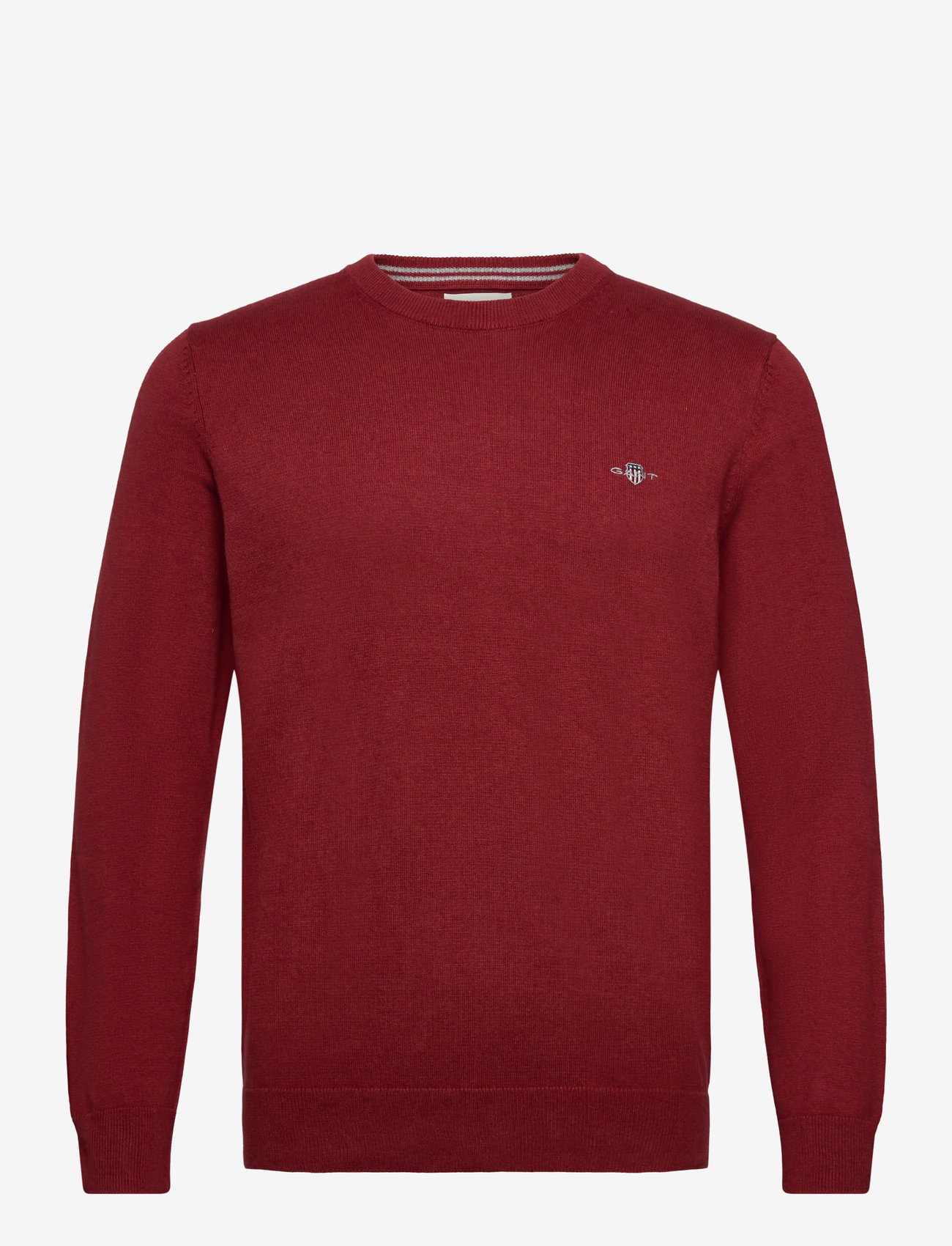 GANT - CLASSIC COTTON C-NECK - rundhalsad - iron red melange - 0
