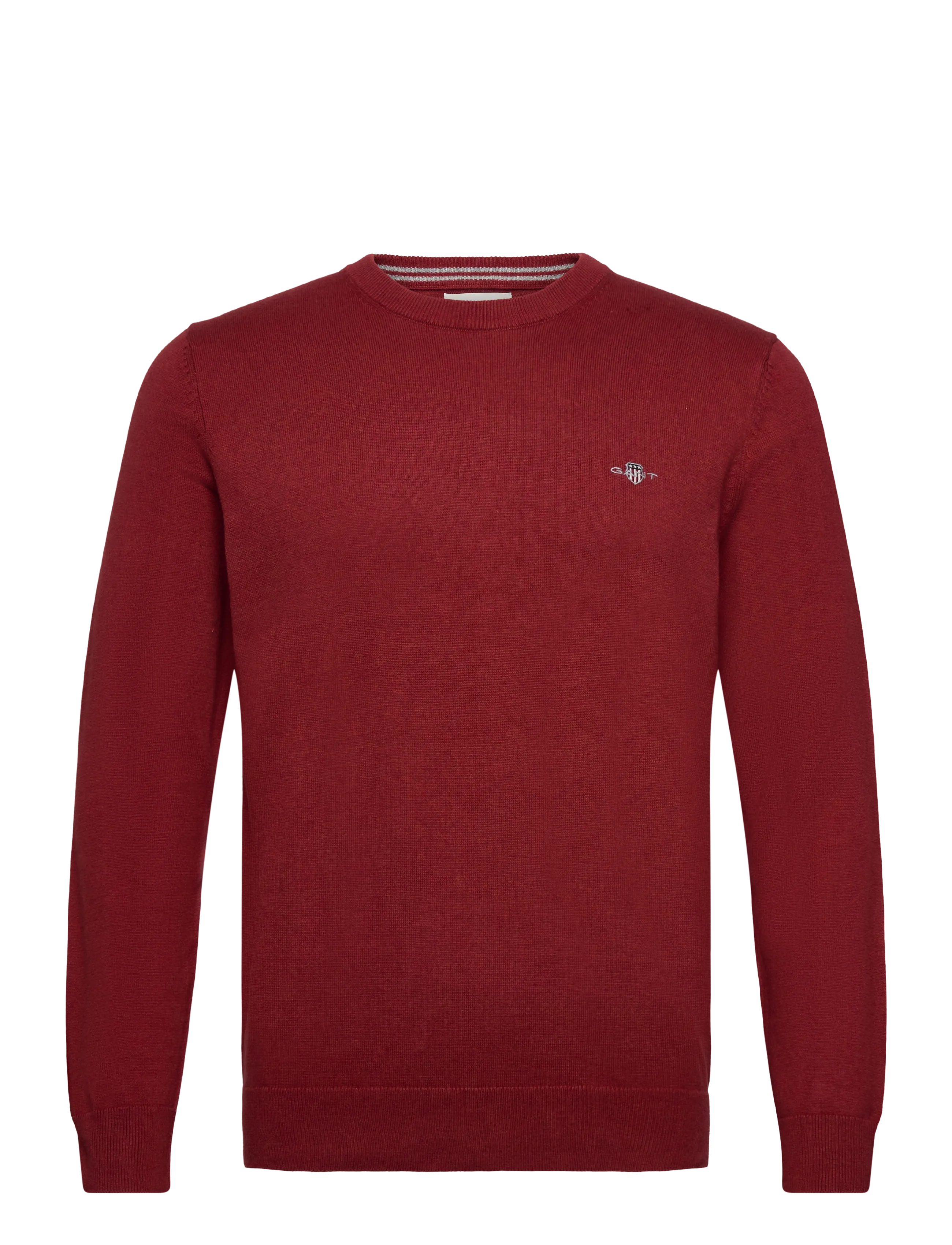 Gant CLASSIC COTTON C-NECK - Gant - IRON RED MELANGE / red