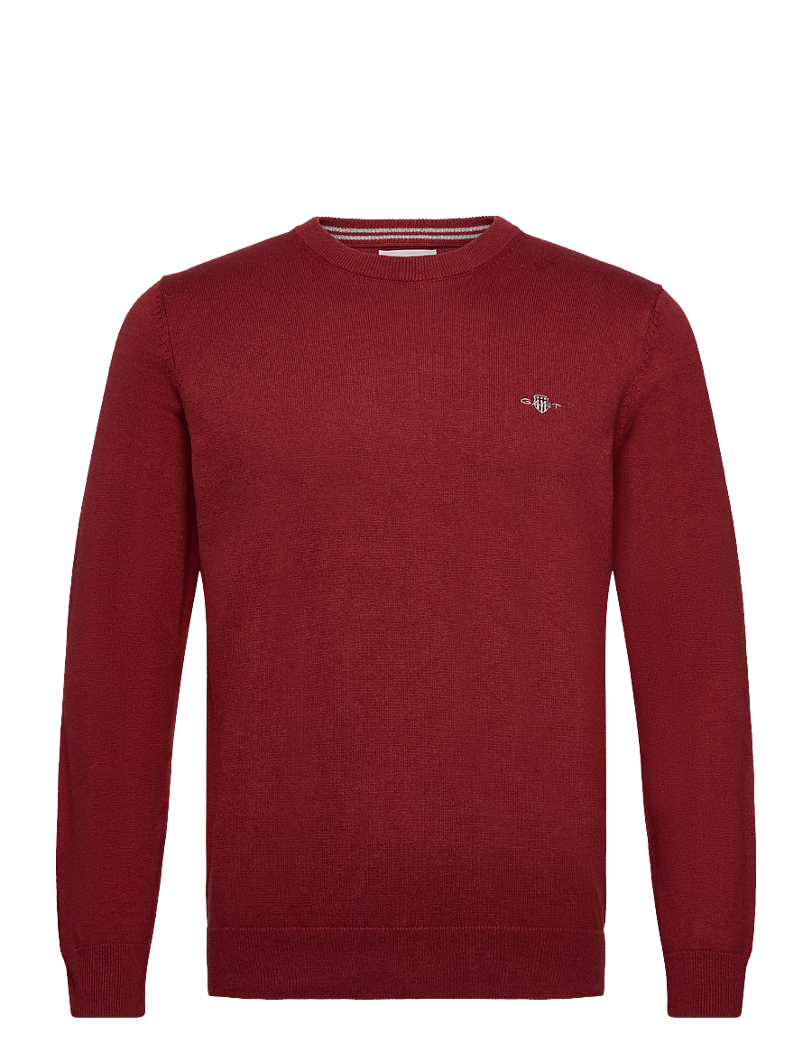 Gant - CLASSIC COTTON C-NECK - Ümara kaelusega - iron red melange - 1