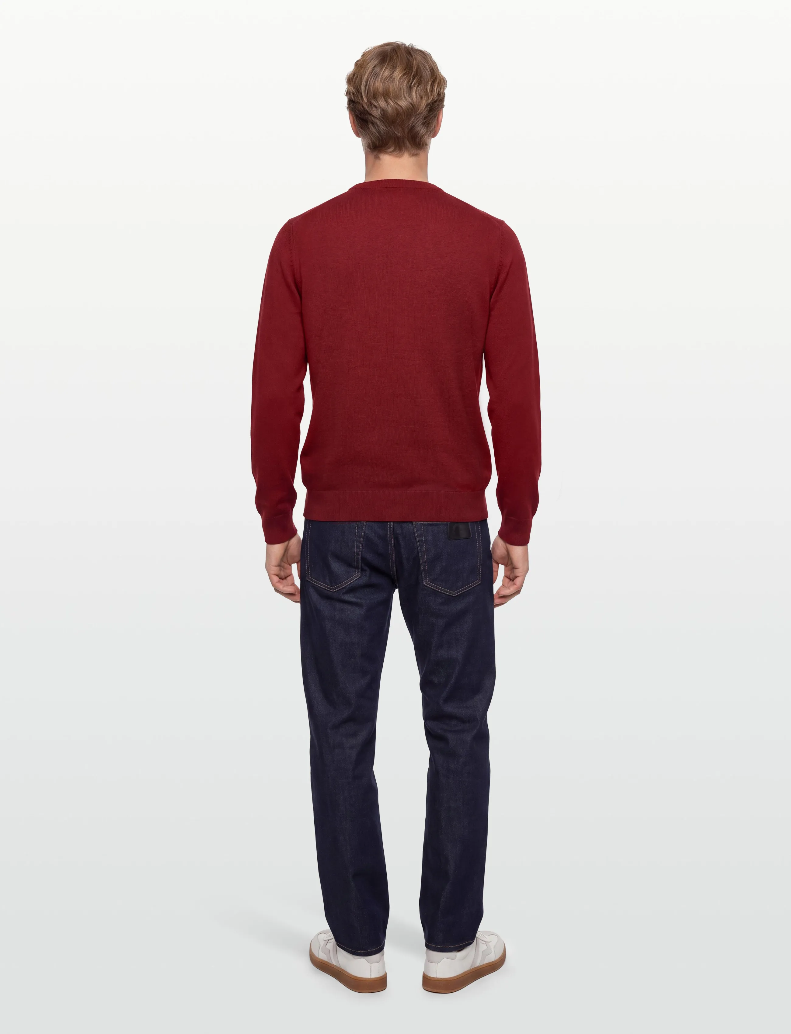 Gant - CLASSIC COTTON C-NECK - stickade basplagg - iron red melange - 4