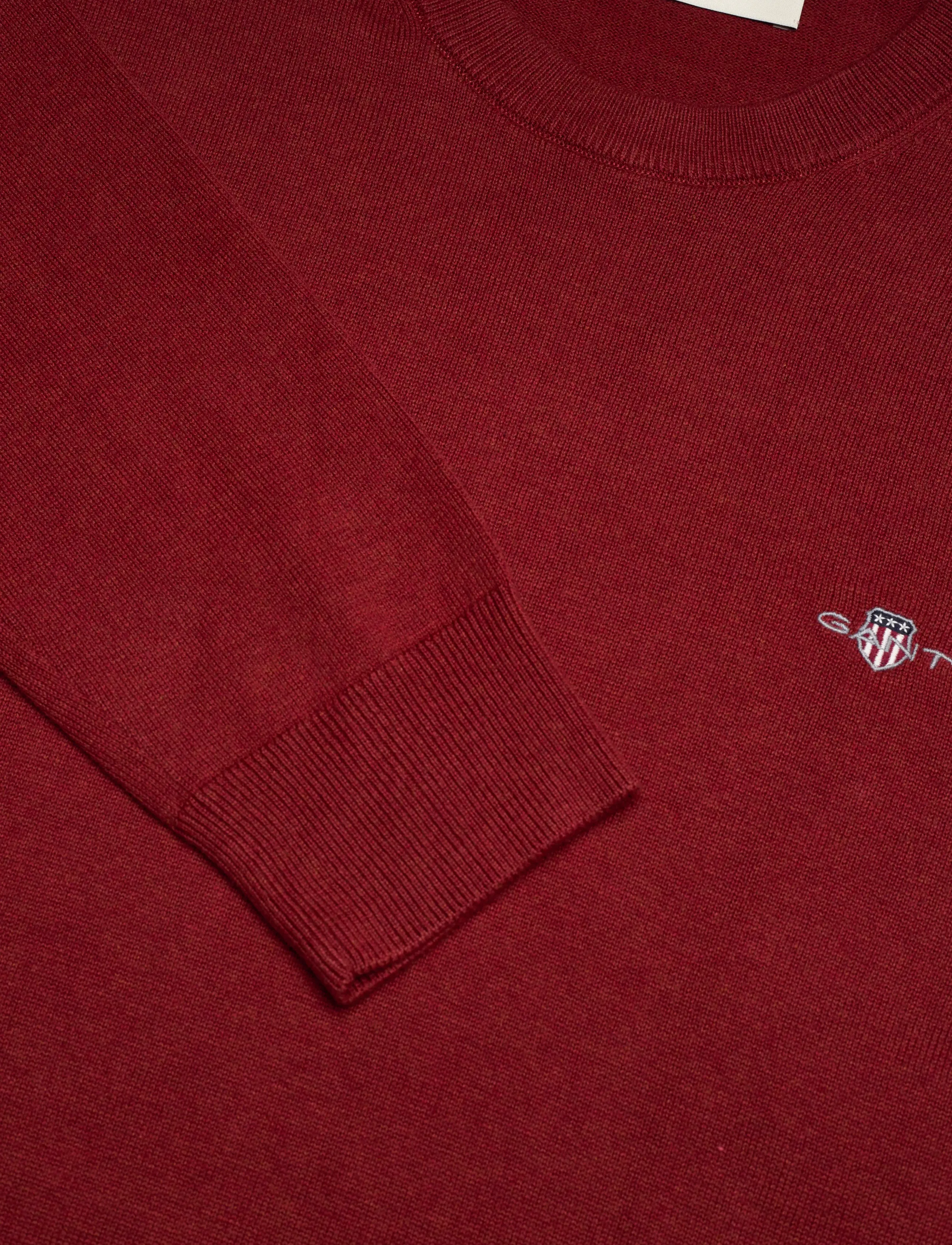 Gant - CLASSIC COTTON C-NECK - round necks - iron red melange - 2