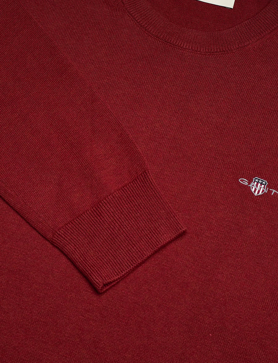 Gant - CLASSIC COTTON C-NECK - Ümara kaelusega - iron red melange - 5