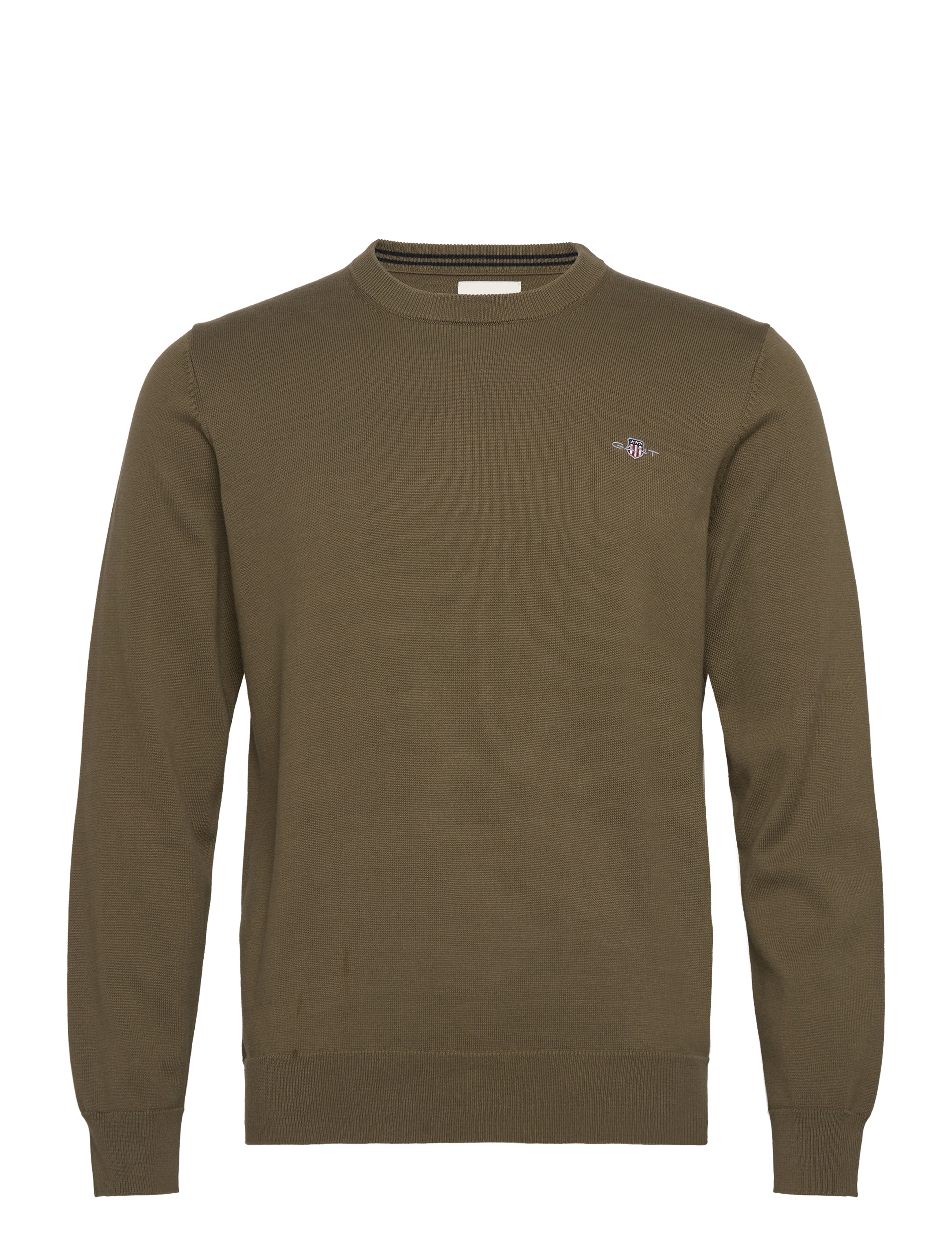 Gant CLASSIC COTTON C-NECK - Gant - JUNIPER GREEN / khaki/green