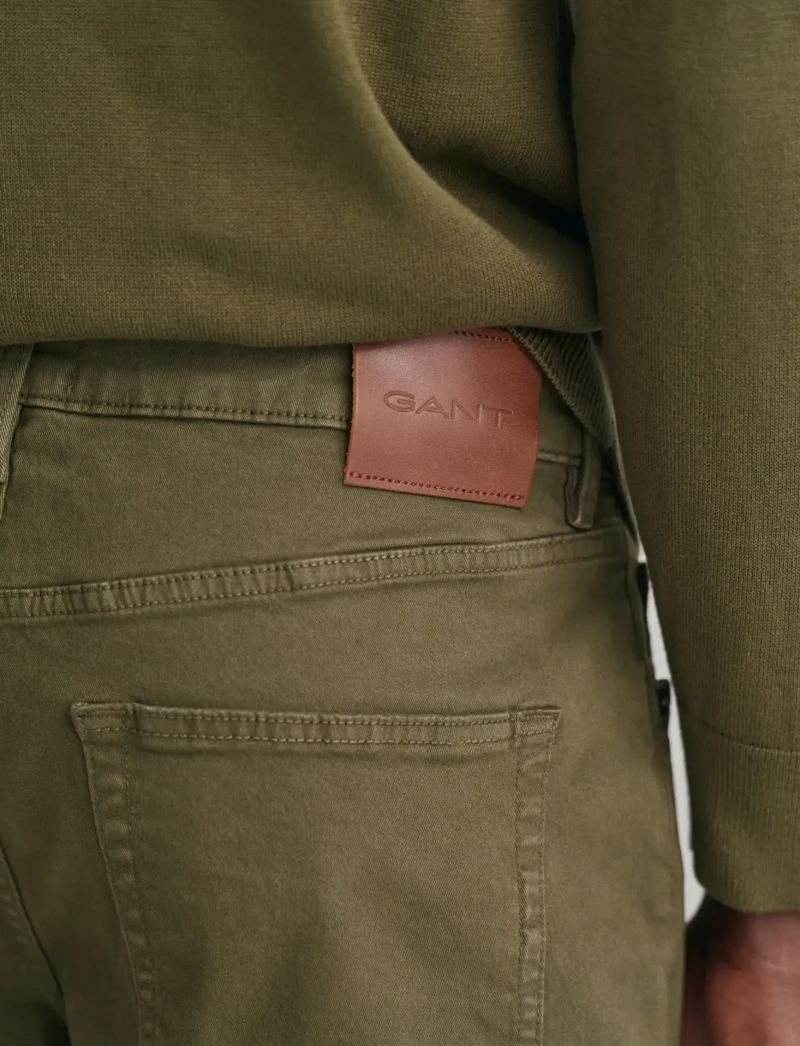 Gant - CLASSIC COTTON C-NECK - Ümmarguse kaelusega kudumid - juniper green - 4
