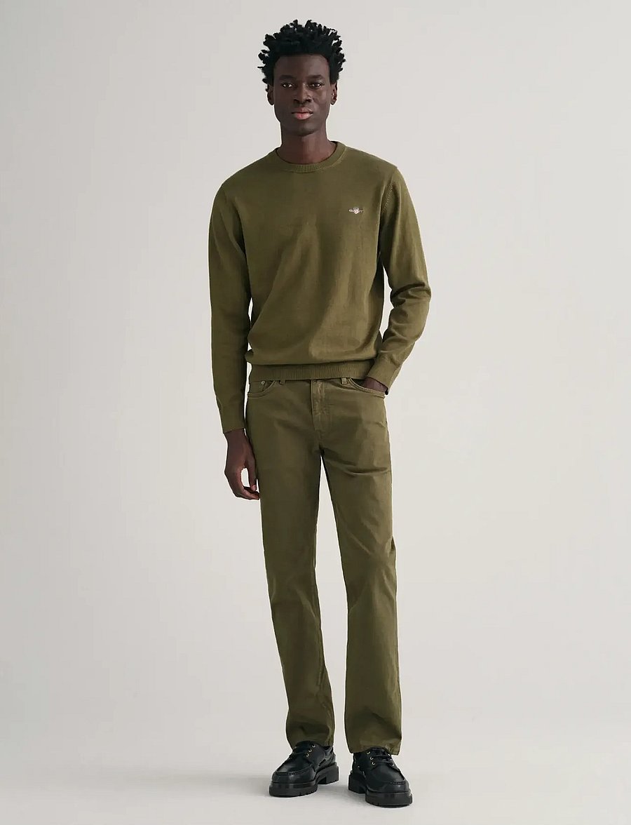 Gant - CLASSIC COTTON C-NECK - round necks - juniper green - 5
