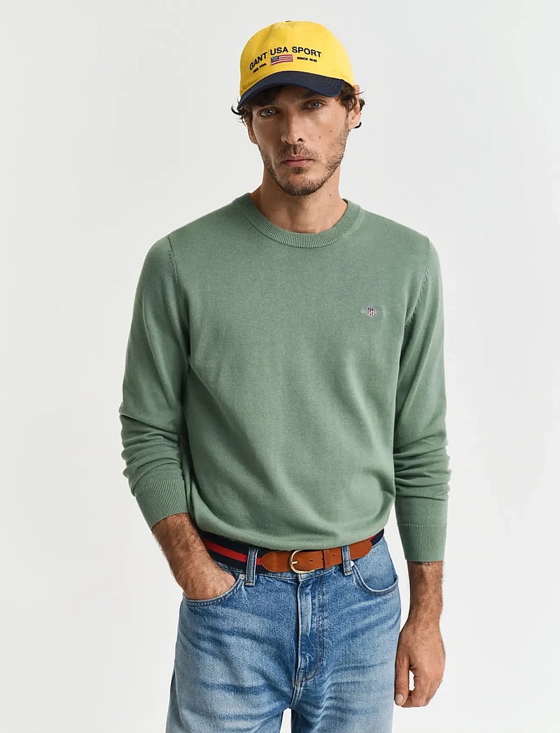 GANT - CLASSIC COTTON C-NECK - round necks - kalamata green - 0