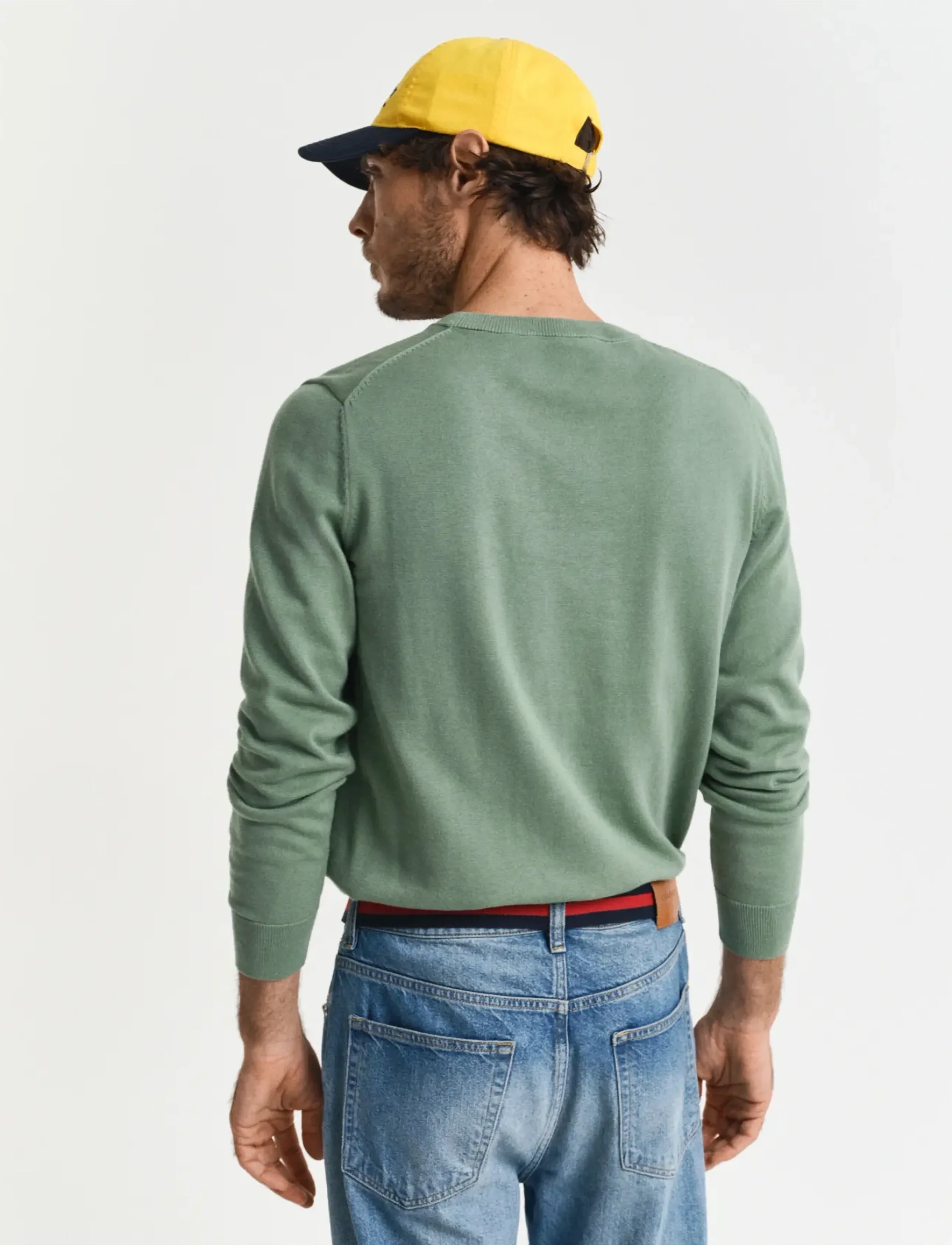 Gant - CLASSIC COTTON C-NECK - Ümmarguse kaelusega kudumid - kalamata green - 3