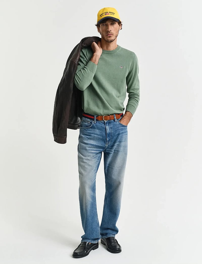 GANT - CLASSIC COTTON C-NECK - round necks - kalamata green - 5