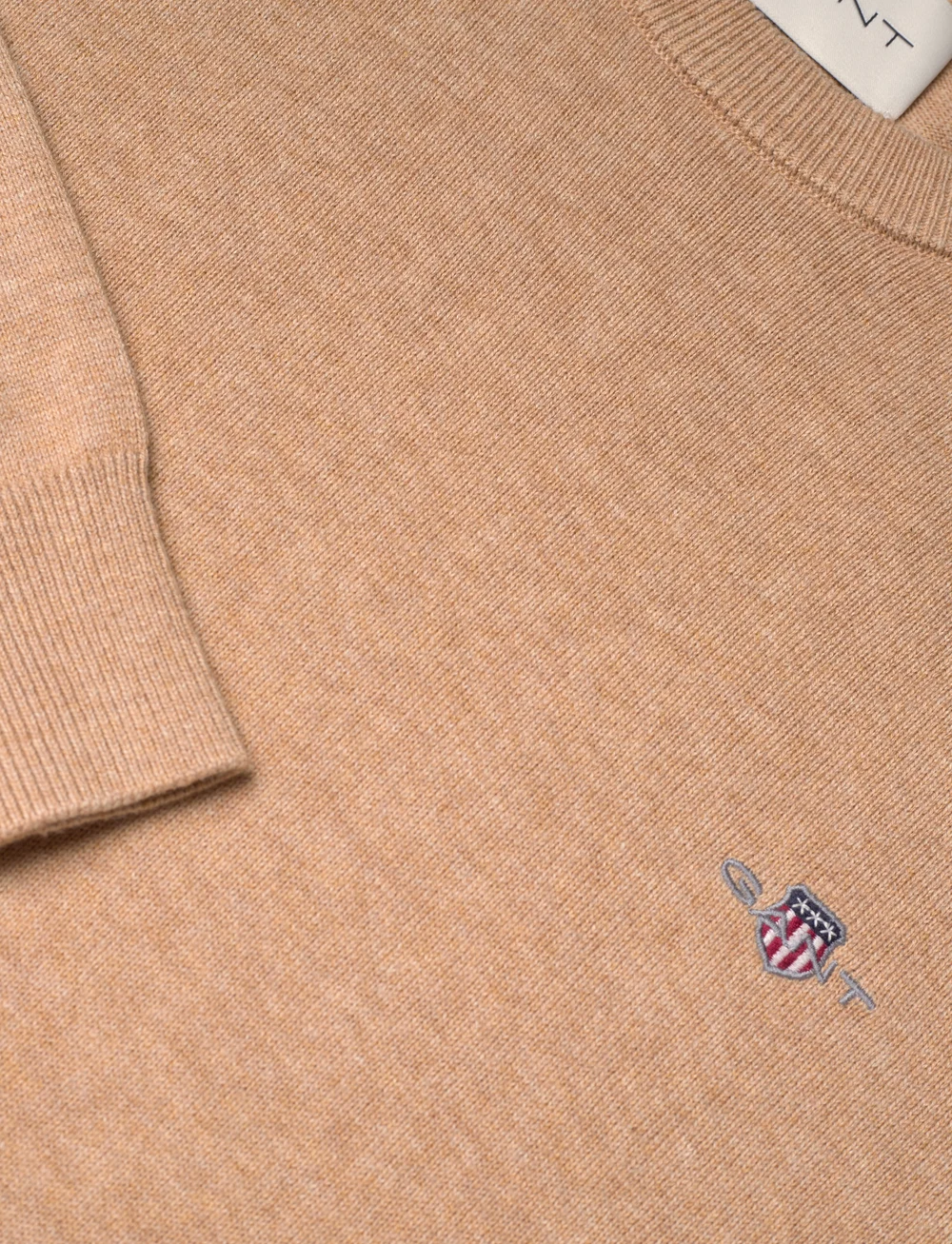 GANT - CLASSIC COTTON C-NECK - Ümmarguse kaelusega kudumid - khaki mel - 2