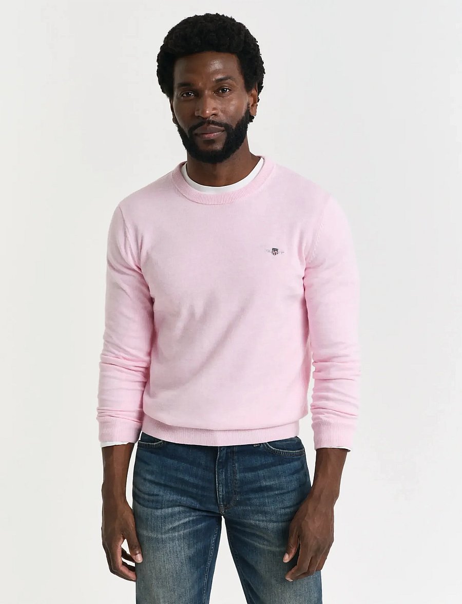 Gant - CLASSIC COTTON C-NECK - ronde hals - light pink melange - 0