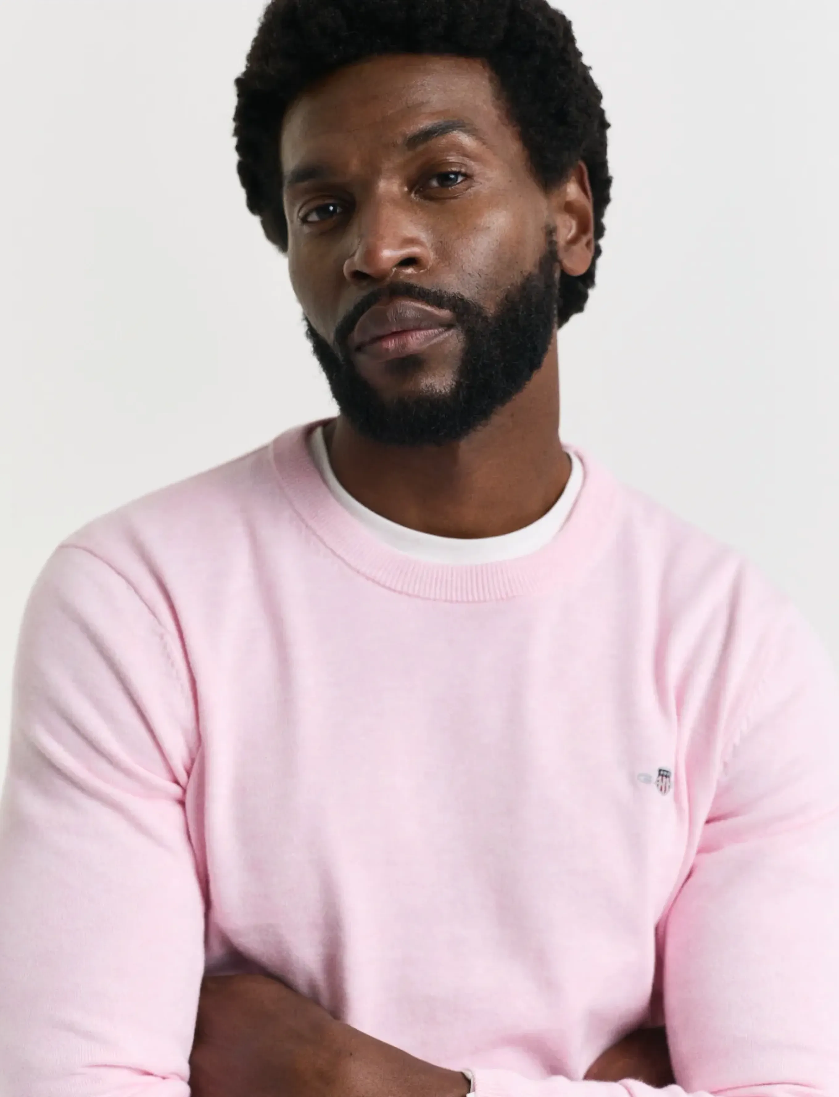 Gant - CLASSIC COTTON C-NECK - round necks - light pink melange - 4