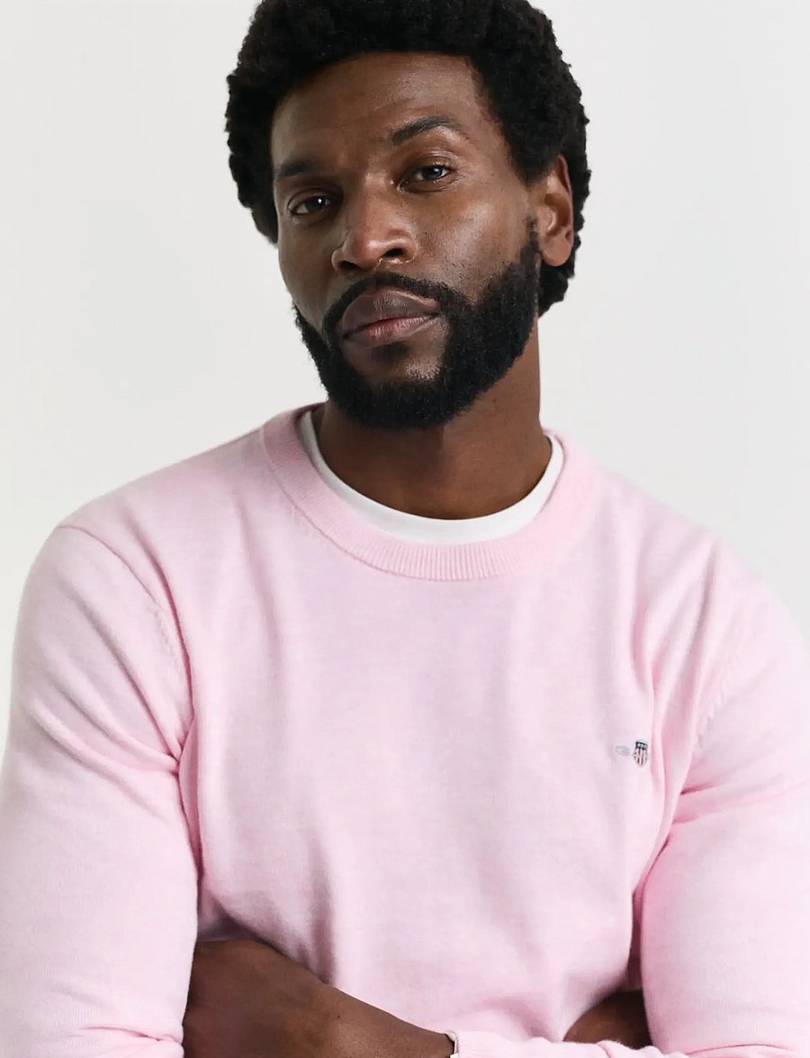 Gant - CLASSIC COTTON C-NECK - ronde hals - light pink melange - 4