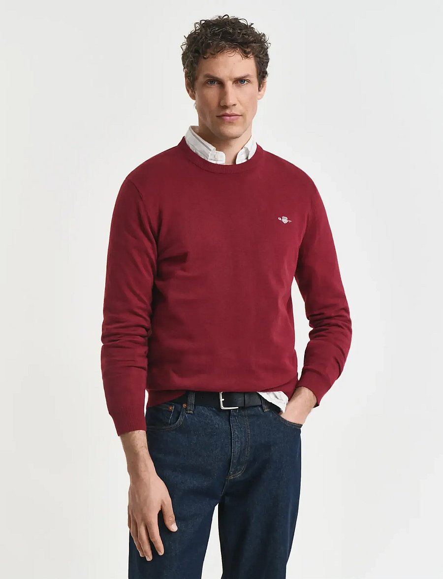 Gant - CLASSIC COTTON C-NECK - round necks - plumped red - 0