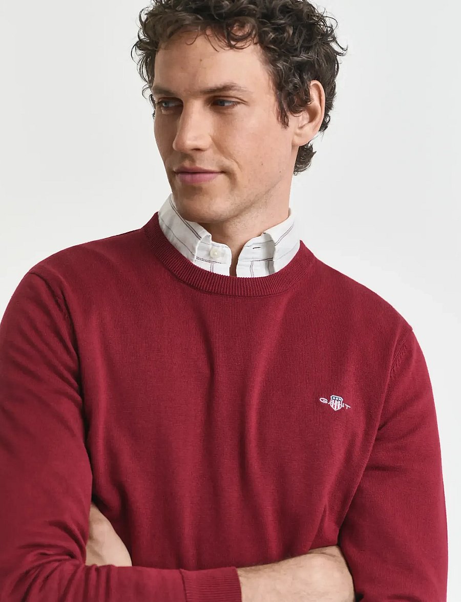 Gant - CLASSIC COTTON C-NECK - round necks - plumped red - 3