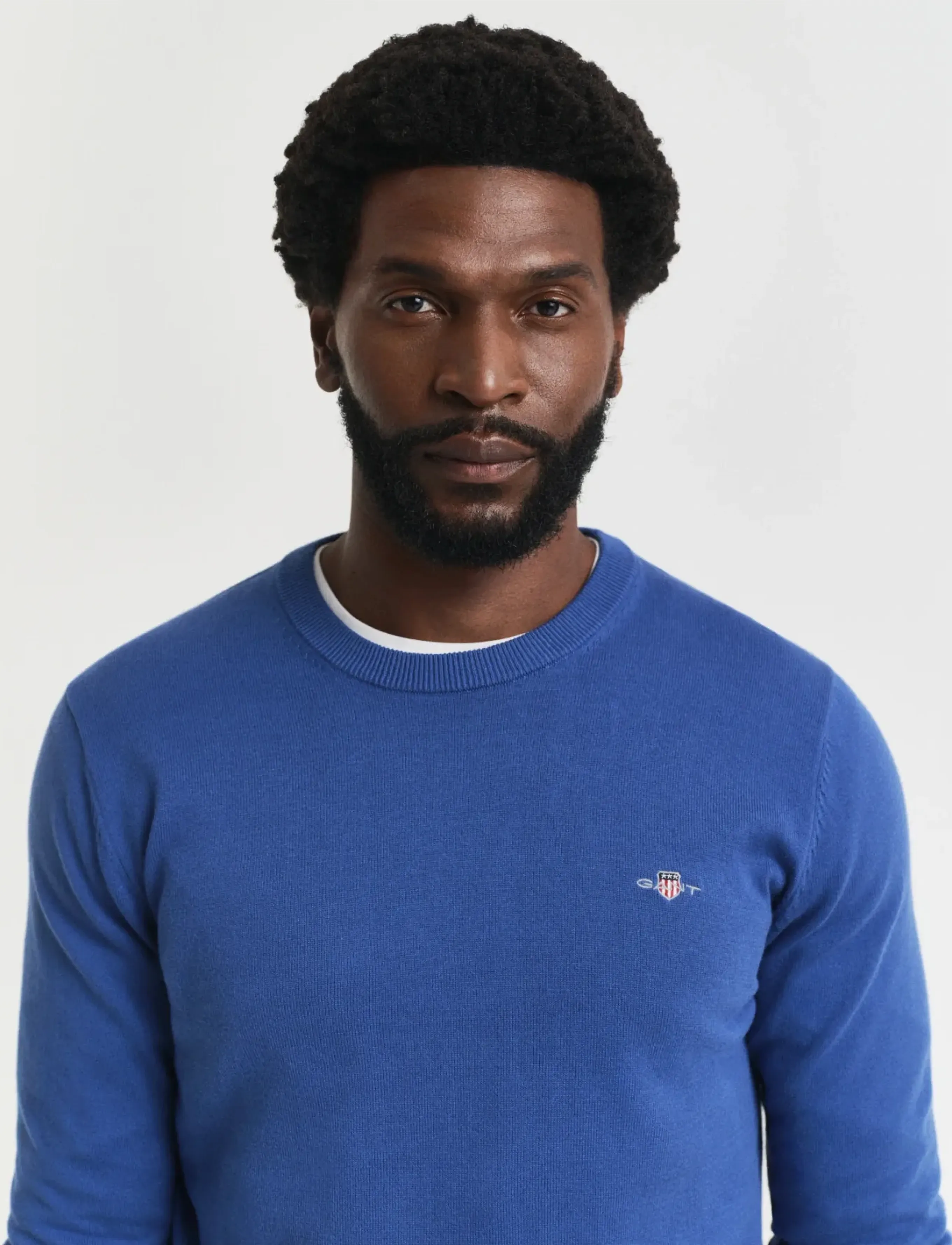Gant - CLASSIC COTTON C-NECK - Ümmarguse kaelusega kudumid - rich blue - 4