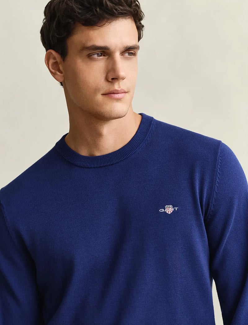 GANT - CLASSIC COTTON C-NECK - knitted round necks - rich navy - 0