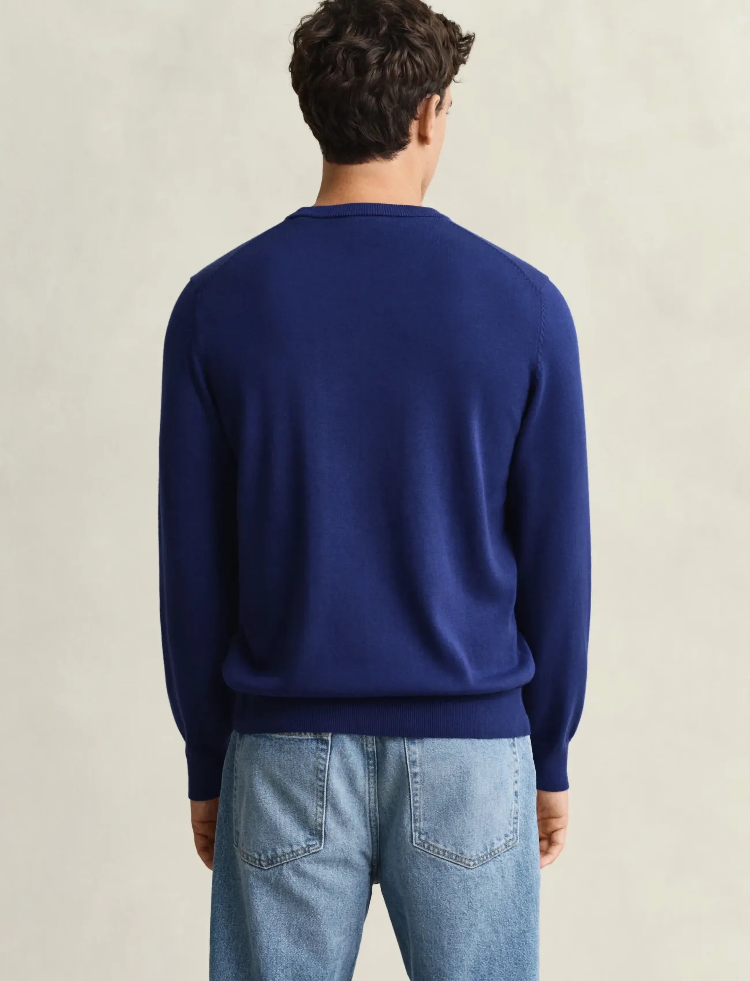 Gant - CLASSIC COTTON C-NECK - Ümmarguse kaelusega kudumid - rich navy - 3